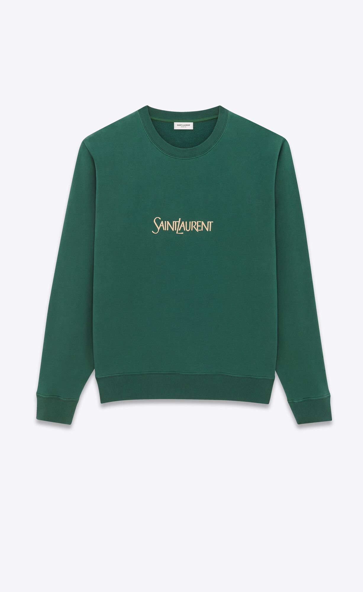 YSL Saint Laurent Sweatshirt Vert Et Naturel | 5046731-VH