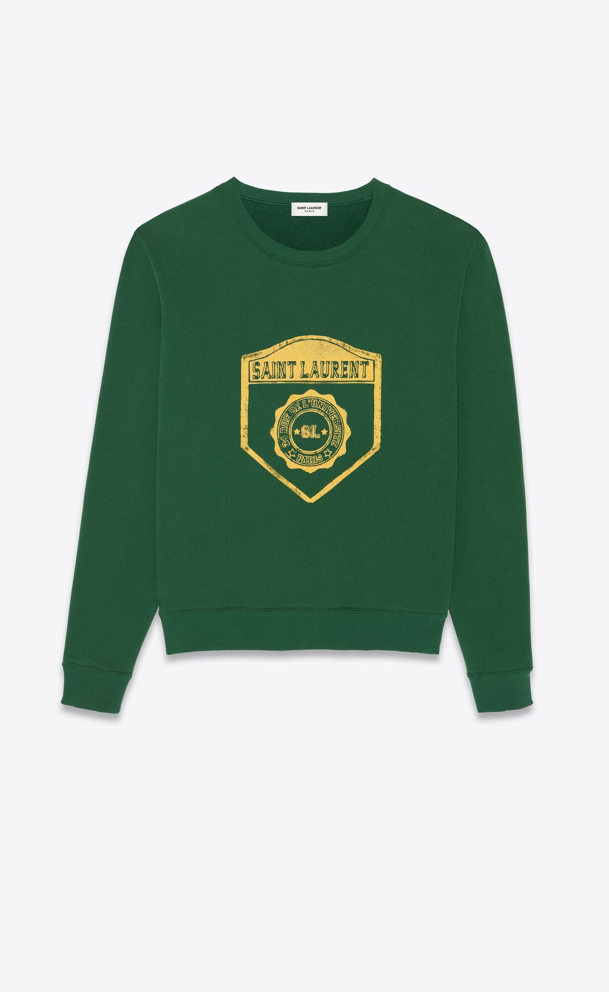 YSL Saint Laurent Sweatshirt Vert Jaune | 4695380-GQ