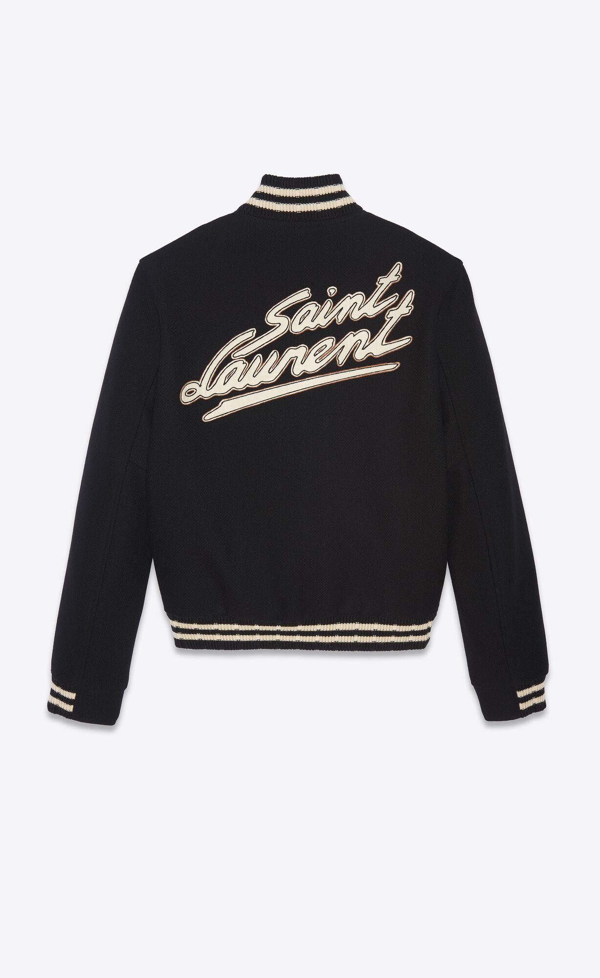 YSL Saint Laurent Teddy Jacket In Wool Black | 6379215-LQ