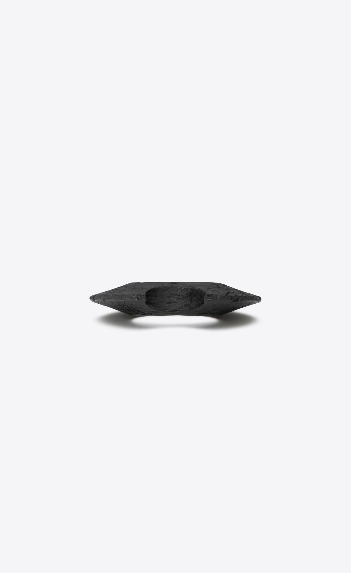 YSL Scratch Bat Cuff Bracelet In Wood Oxidized Silver And Black | 4321905-UT