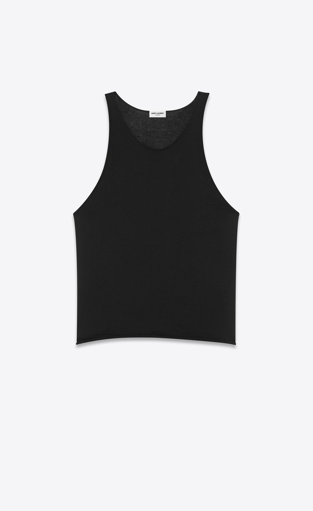 YSL Sheer Tank Top In Fine Cashmere Black | 9576831-JM