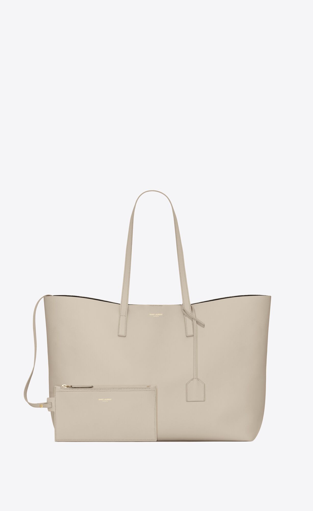 YSL Shopping Saint Laurent E/W In Supple Leather Blanc Vintage | 3602947-FK