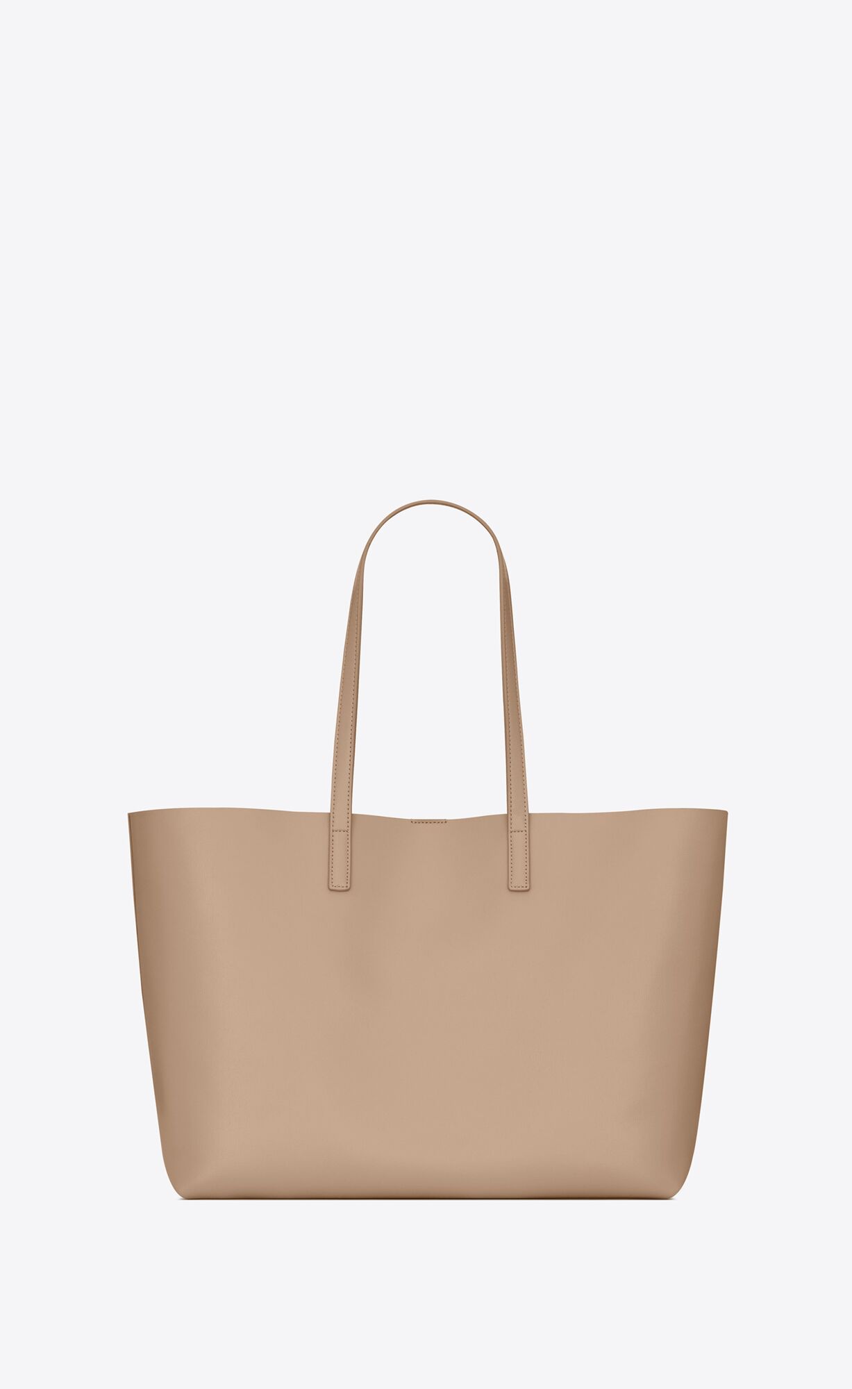 YSL Shopping Saint Laurent E/W In Supple Leather Dark Beige | 8654902-LR