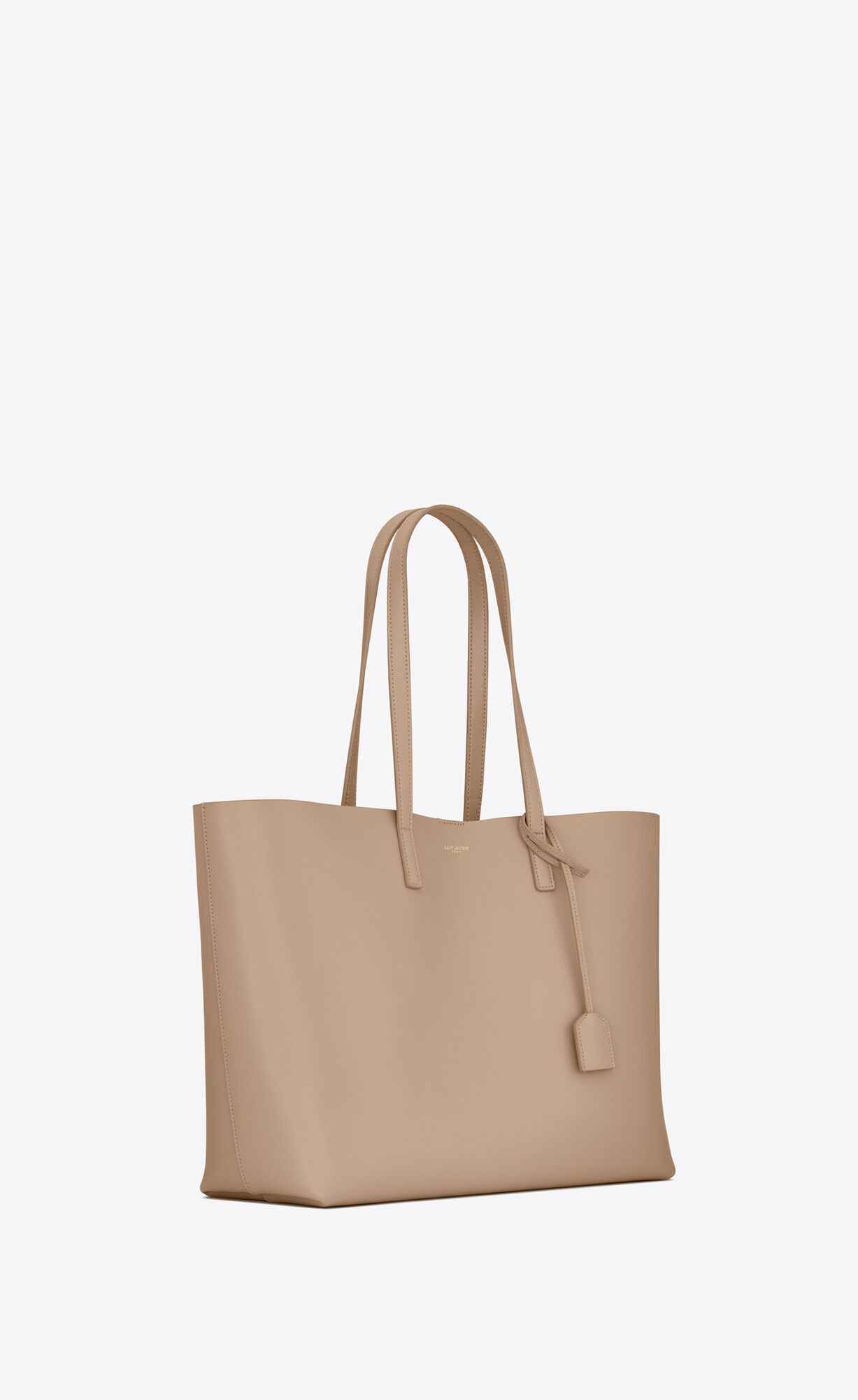 YSL Shopping Saint Laurent E/W In Supple Leather Dark Beige | 8654902-LR