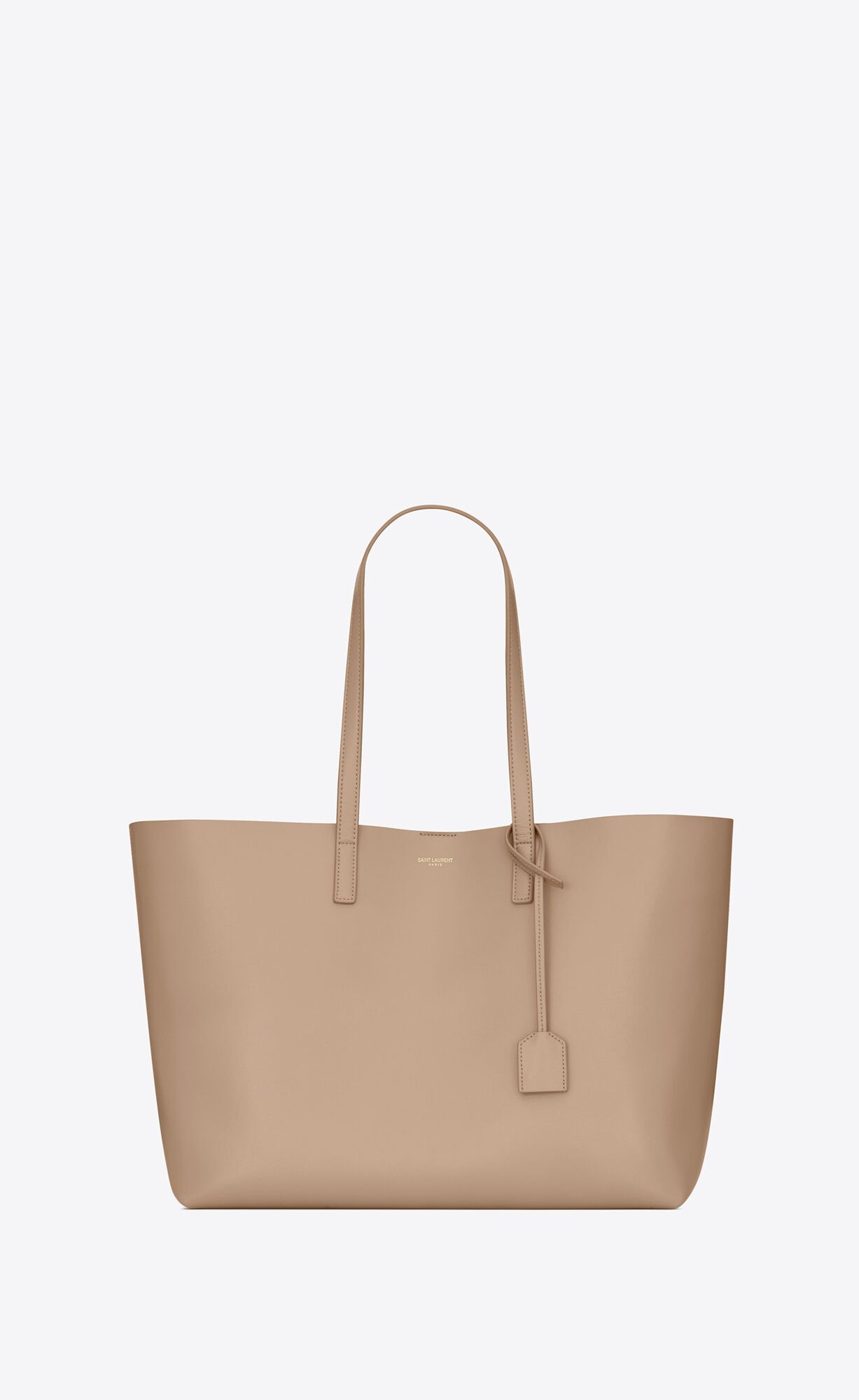 YSL Shopping Saint Laurent E/W In Supple Leather Dark Beige | 8654902-LR