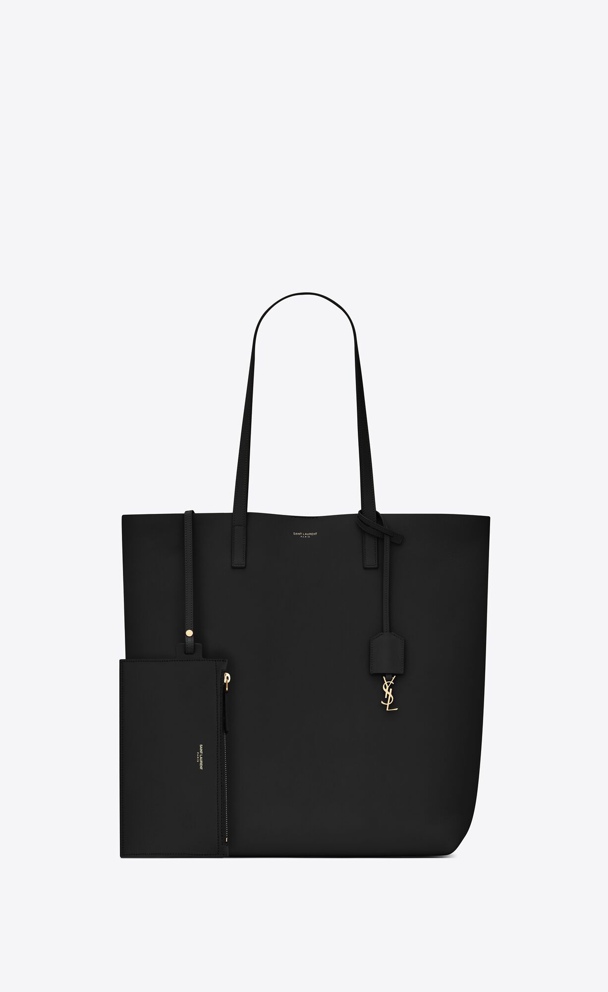 YSL Shopping Saint Laurent N/S In Supple Leather Black | 7341908-BZ