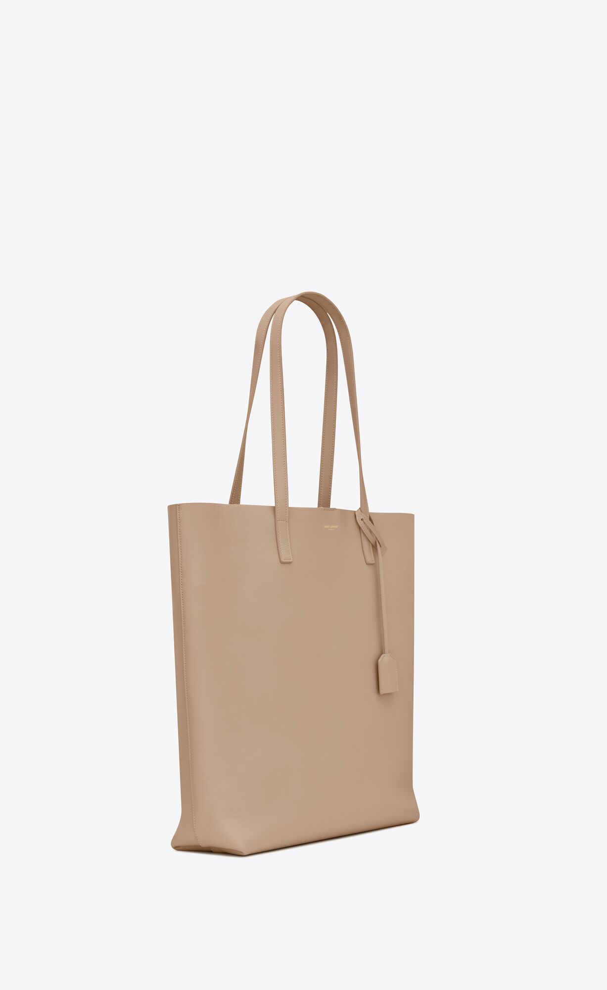 YSL Shopping Saint Laurent N/S In Supple Leather Dark Beige | 7630594-GH