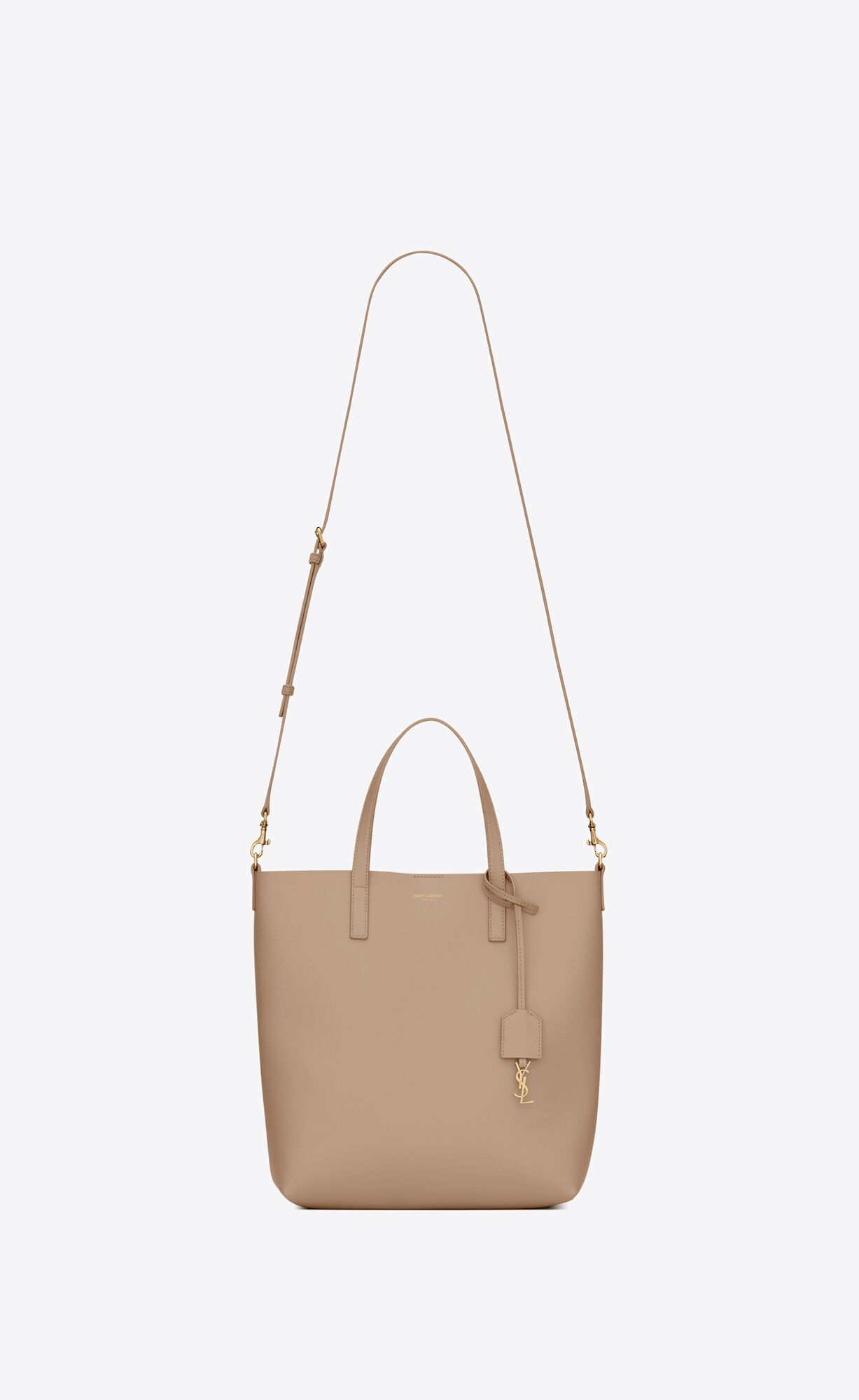 YSL Shopping Saint Laurent Toy In Supple Leather Dark Beige | 7801235-NS