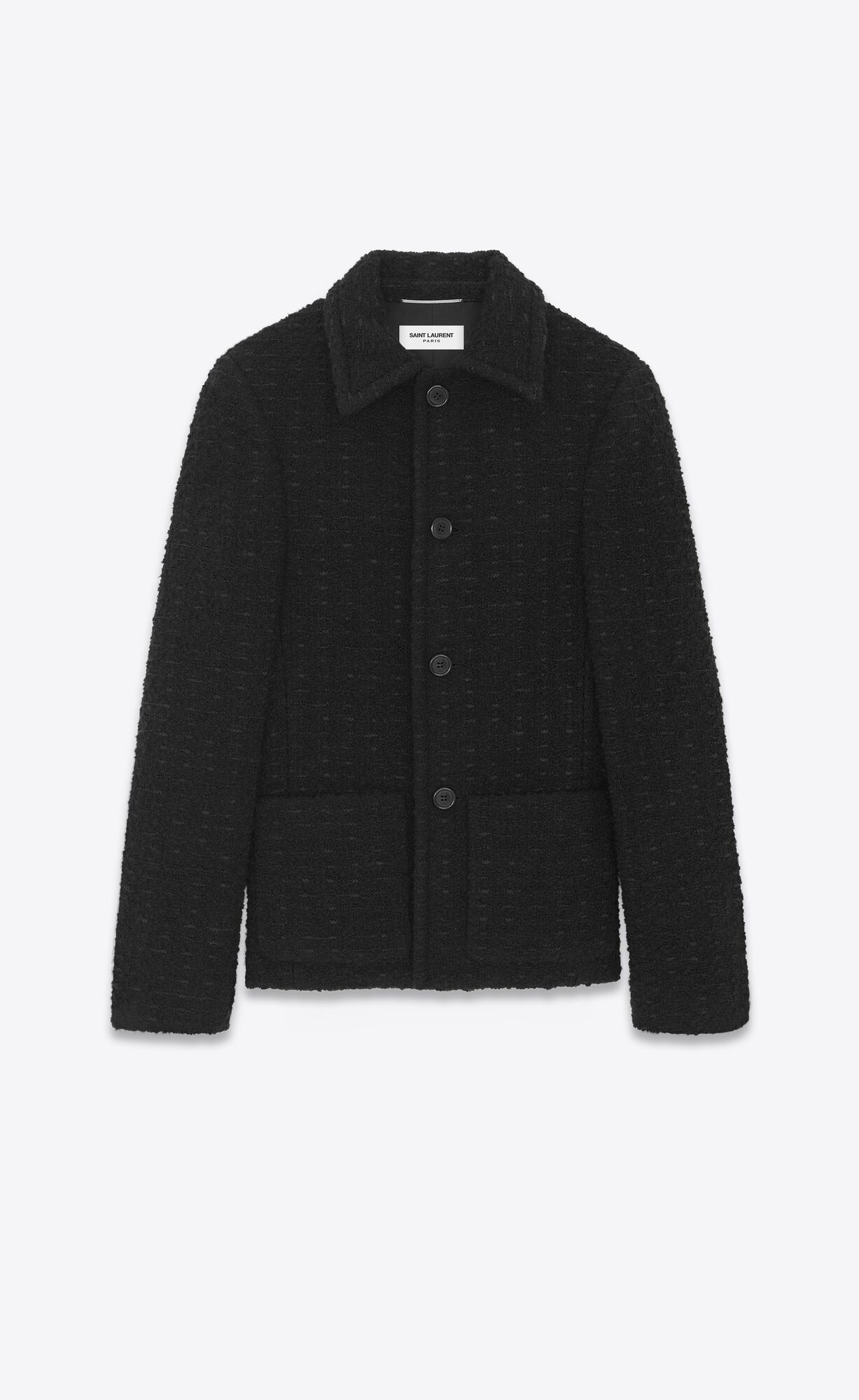 YSL Short Jacket In Tweed Black | 0173294-DG
