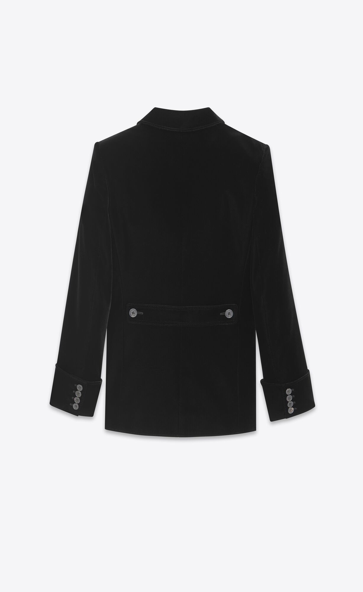 YSL Short Single-breasted Jacket In Cupro Velvet Black | 4512798-CS