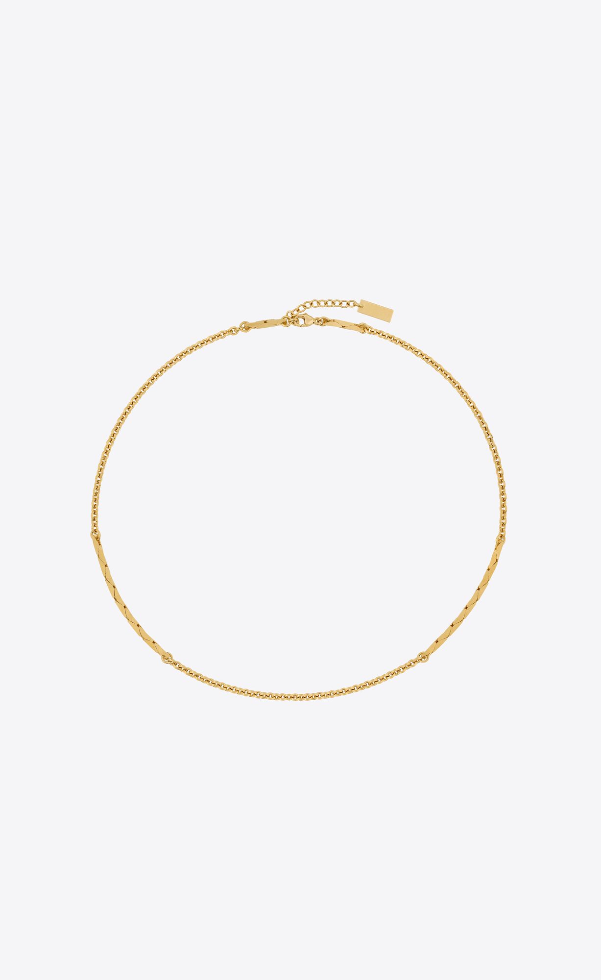 YSL Short Snake And Cable Chain Necklace In Metal Gold | 9814052-VA