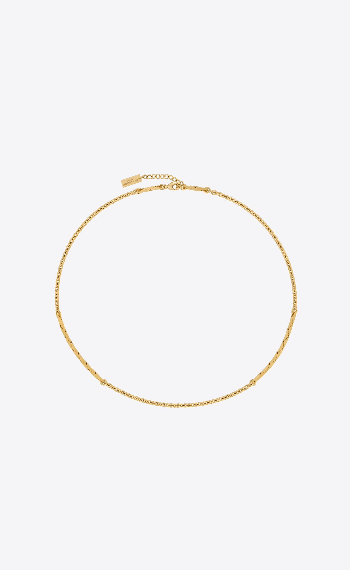 YSL Short Snake And Cable Chain Necklace In Metal Gold | 9814052-VA