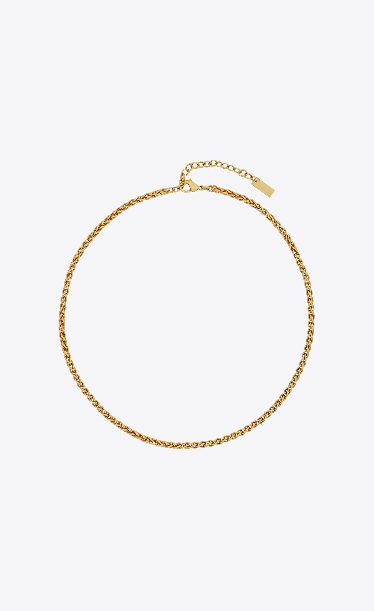 YSL Short Wheat Chain Necklace In Metal Aged Gold | 0976123-UR