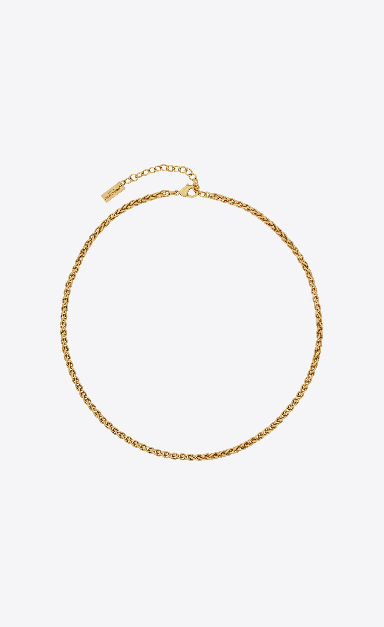 YSL Short Wheat Chain Necklace In Metal Aged Gold | 0976123-UR