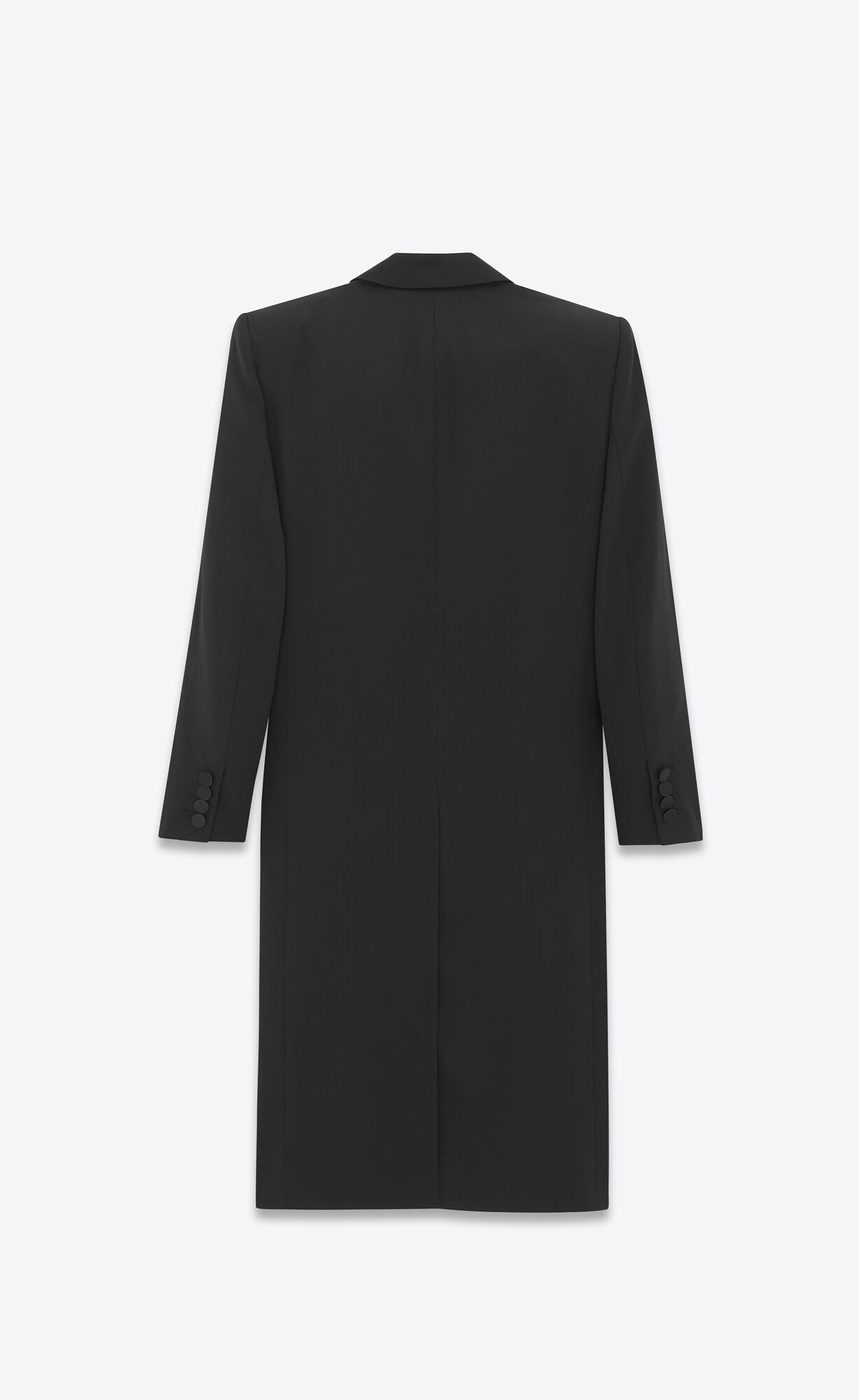 YSL Single-breasted Coat In Grain De Poudre Black | 6817029-VJ