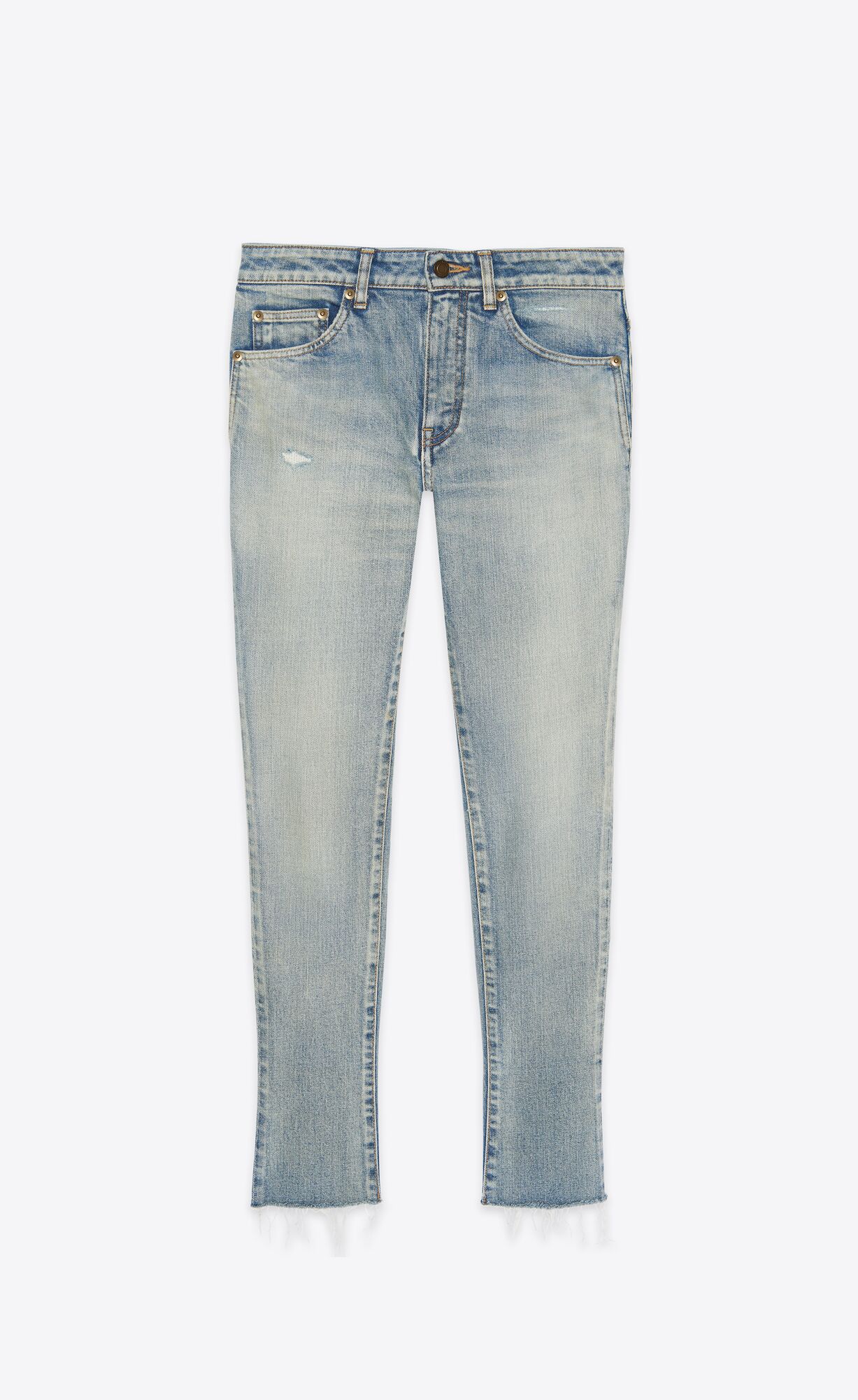 YSL Skinny Mid-waist Jeans In Santa Monica Blue Denim Santa Monica Blue | 3641597-QS