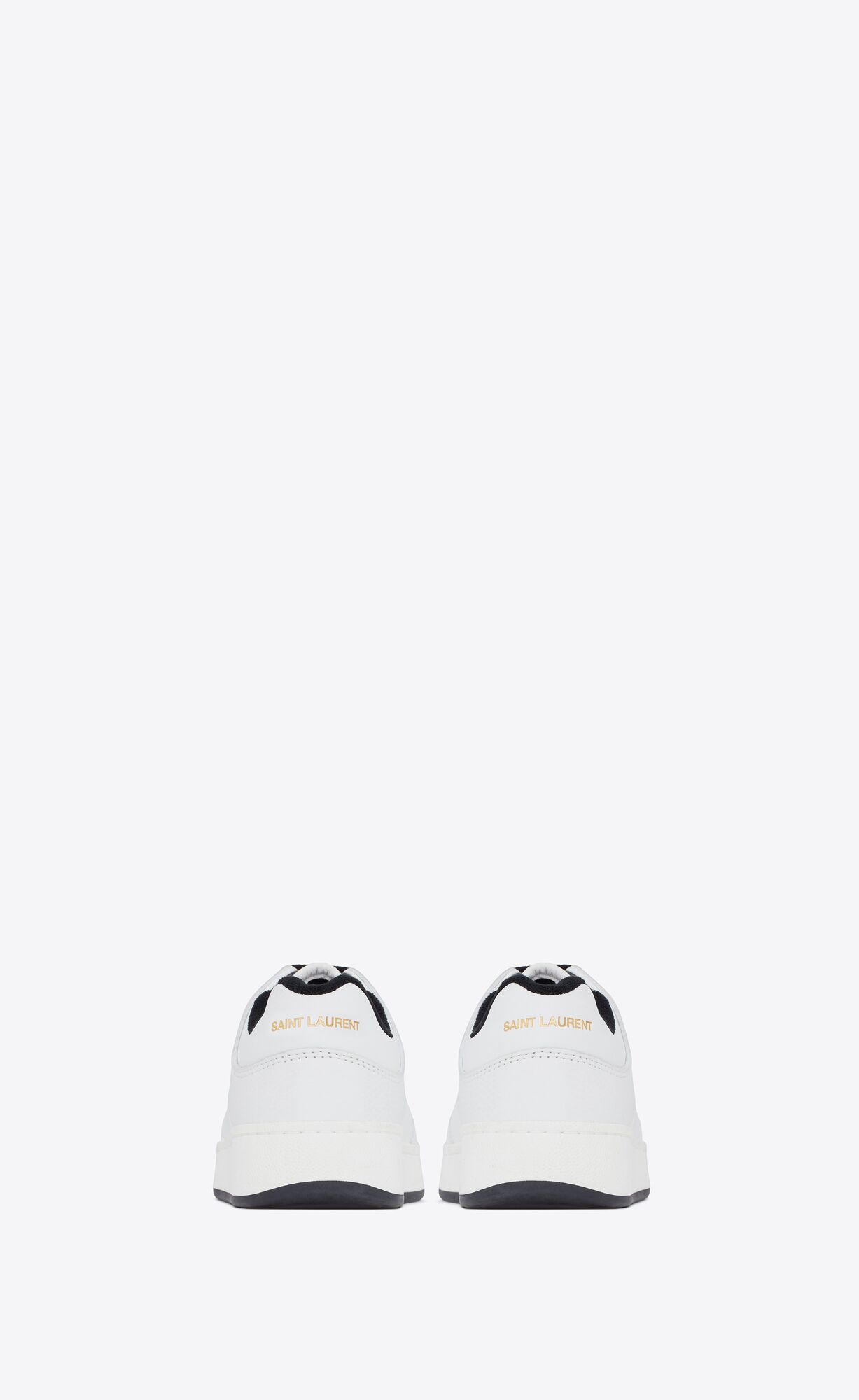 YSL Sl/61 Low-top Sneakers In Smooth And Grained Leather Blanc Optique | 4316825-TU