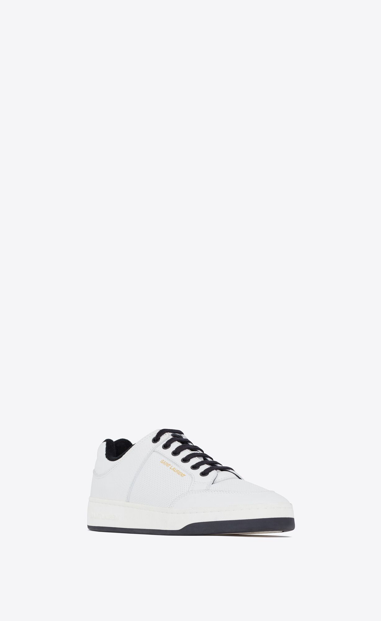 YSL Sl/61 Low-top Sneakers In Smooth And Grained Leather Blanc Optique | 4316825-TU