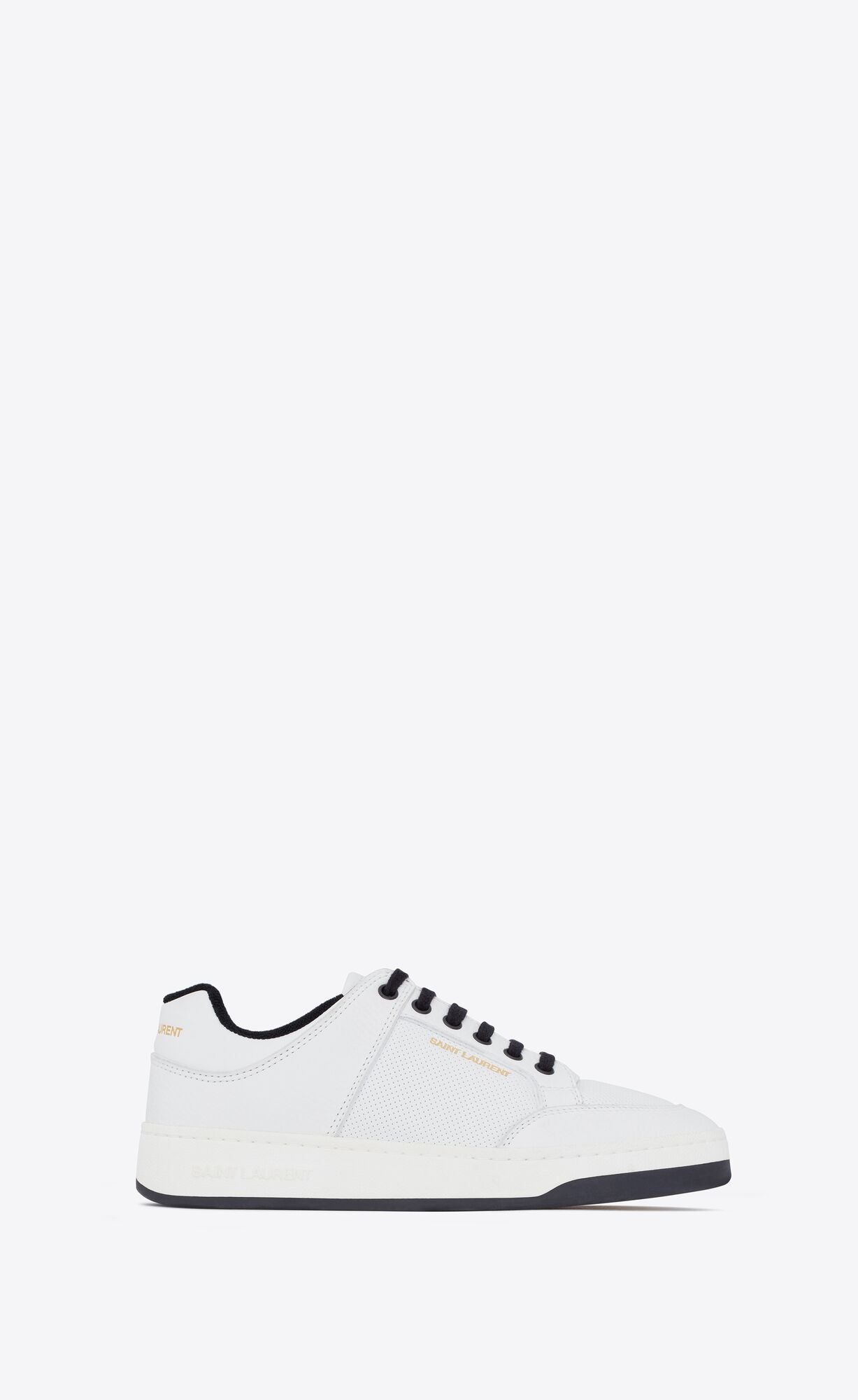 YSL Sl/61 Low-top Sneakers In Smooth And Grained Leather Blanc Optique | 4316825-TU