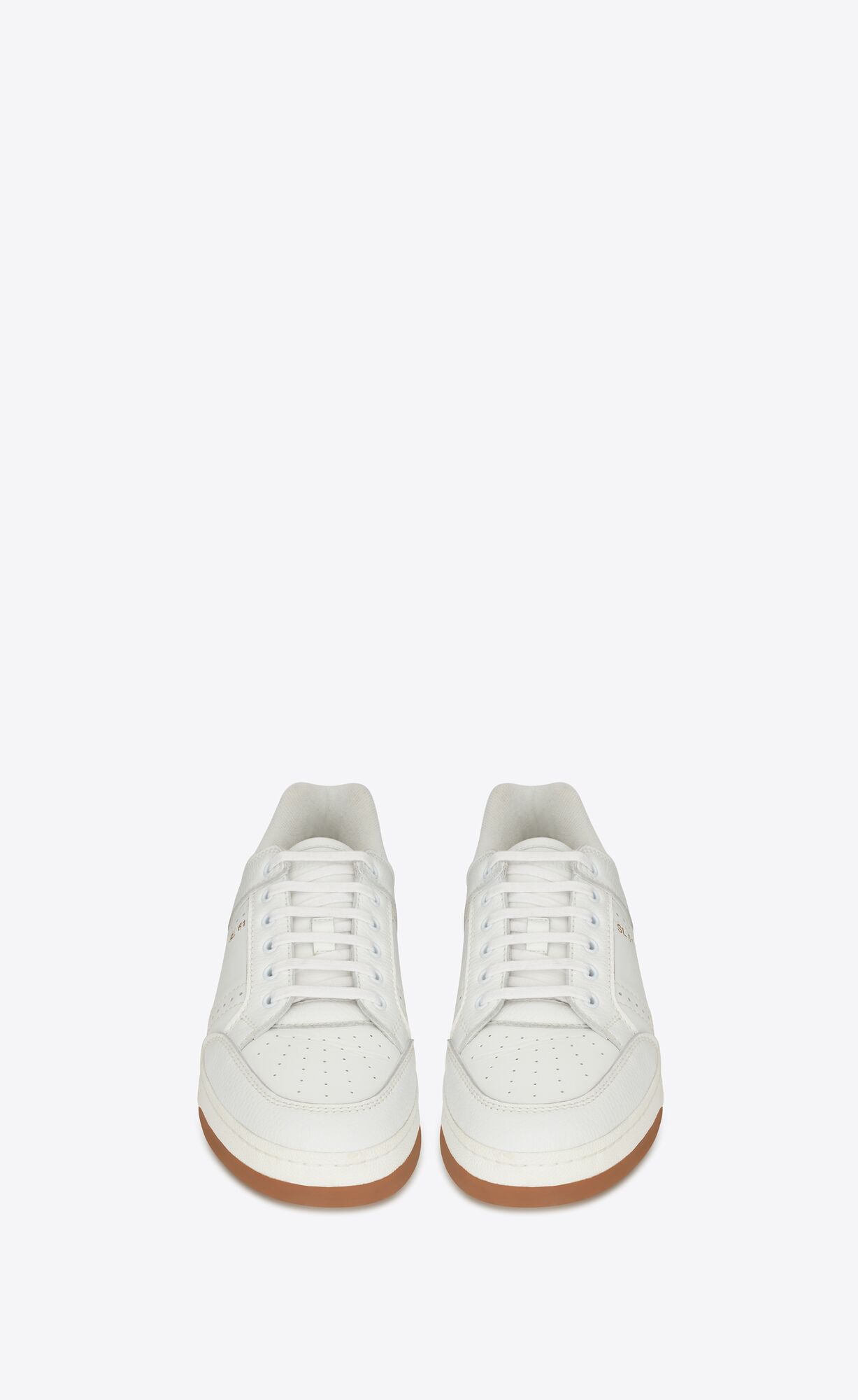 YSL Sl/61 Low-top Sneakers In Smooth And Grained Leather White | 9782063-GM