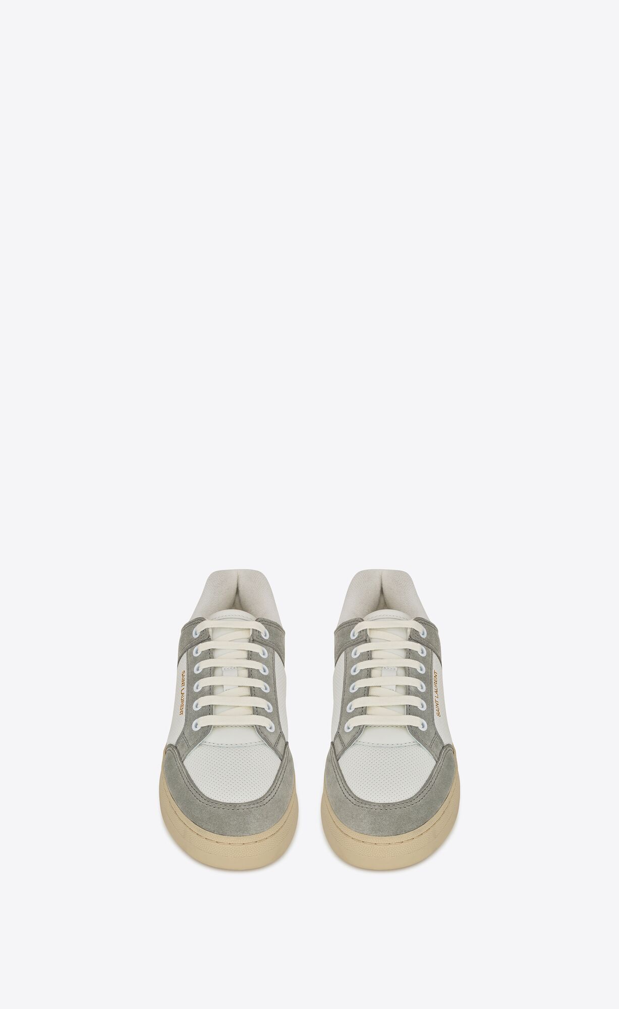 YSL Sl/61 Sneakers In Leather And Suede Blanc Optique And Paris Roof | 0173865-YV