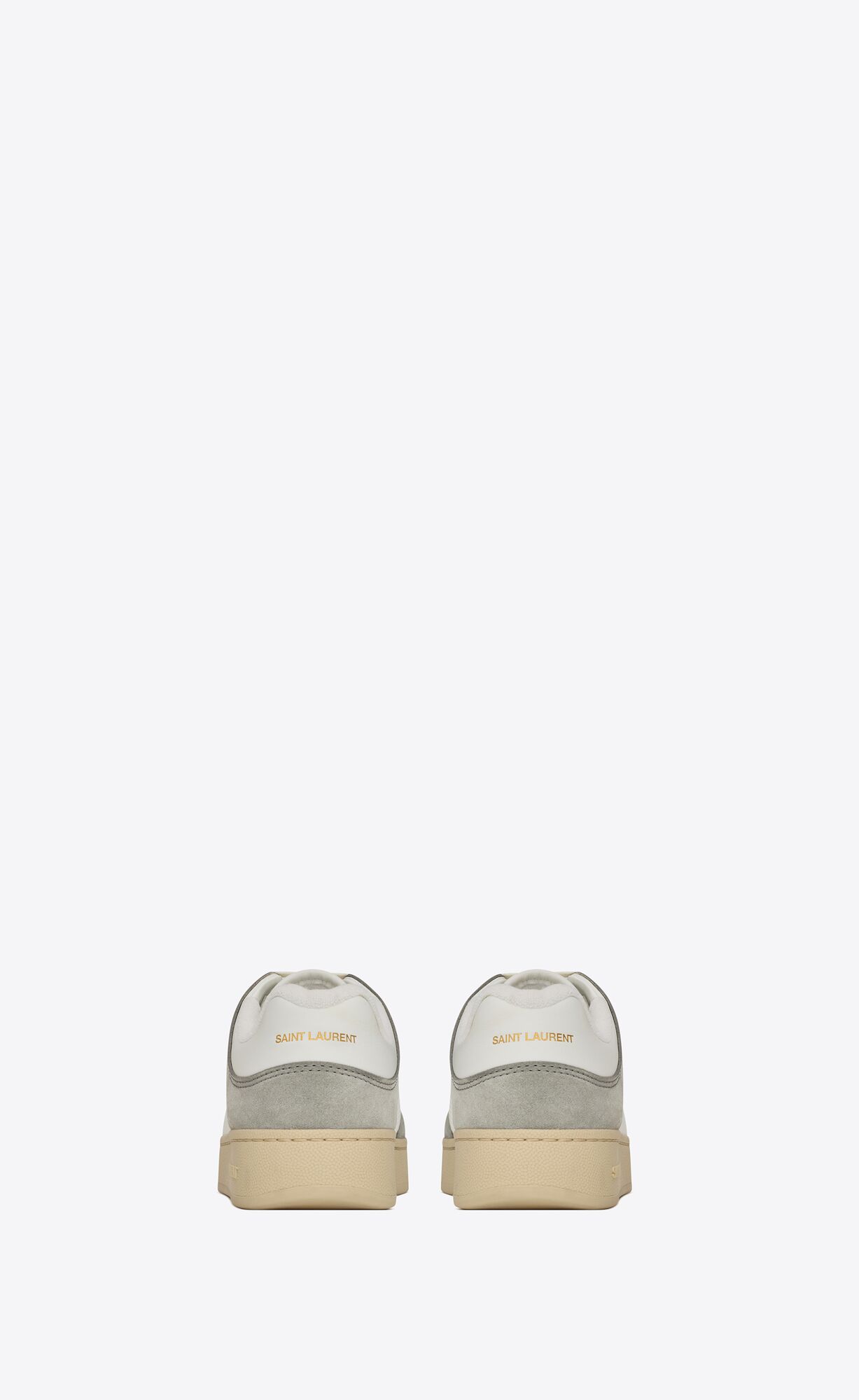 YSL Sl/61 Sneakers In Leather And Suede Blanc Optique And Paris Roof | 6523018-AJ