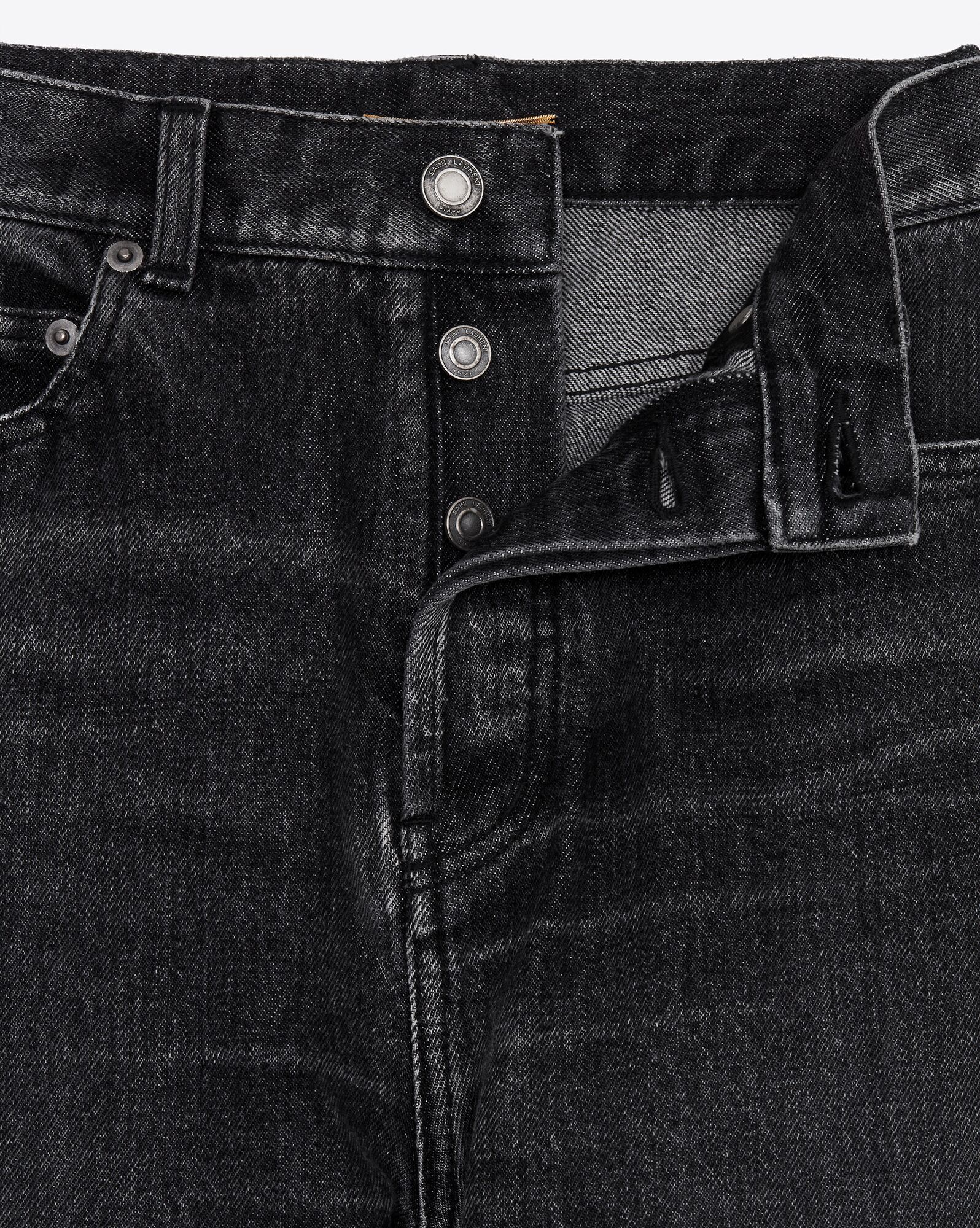 YSL Slim-fit Jeans In Dirty Medium Black Denim Dirty Medium Black | 0894317-CF