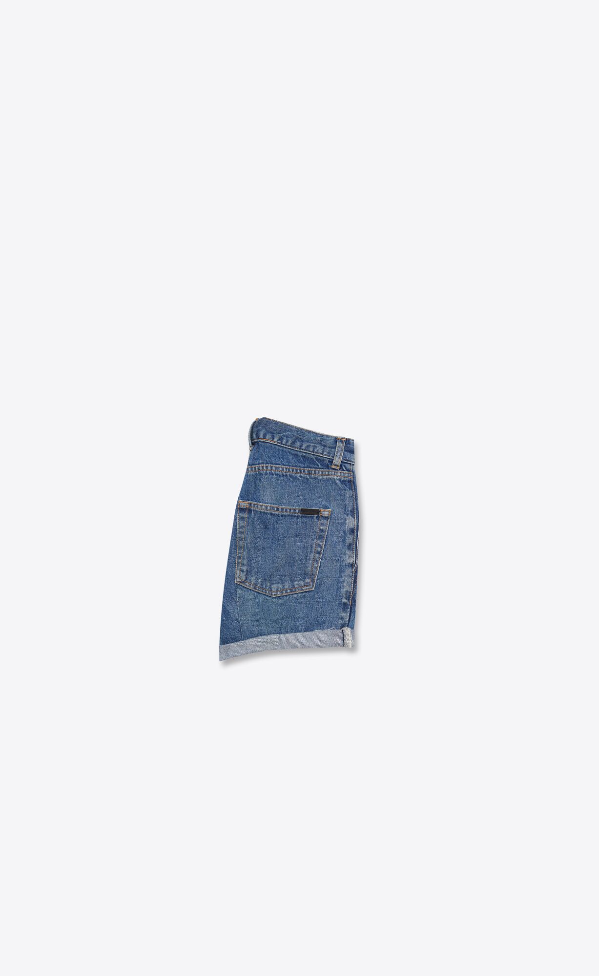 YSL Slim-fit Shorts In Authentic Dark Blue Denim Authentic Dark Blue | 6345021-NG