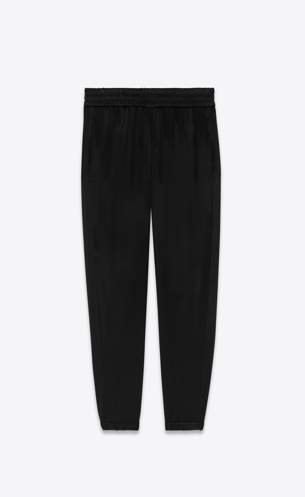 YSL Slim-fit Sweatpants In Crepe Satin Noir | 9854613-VE