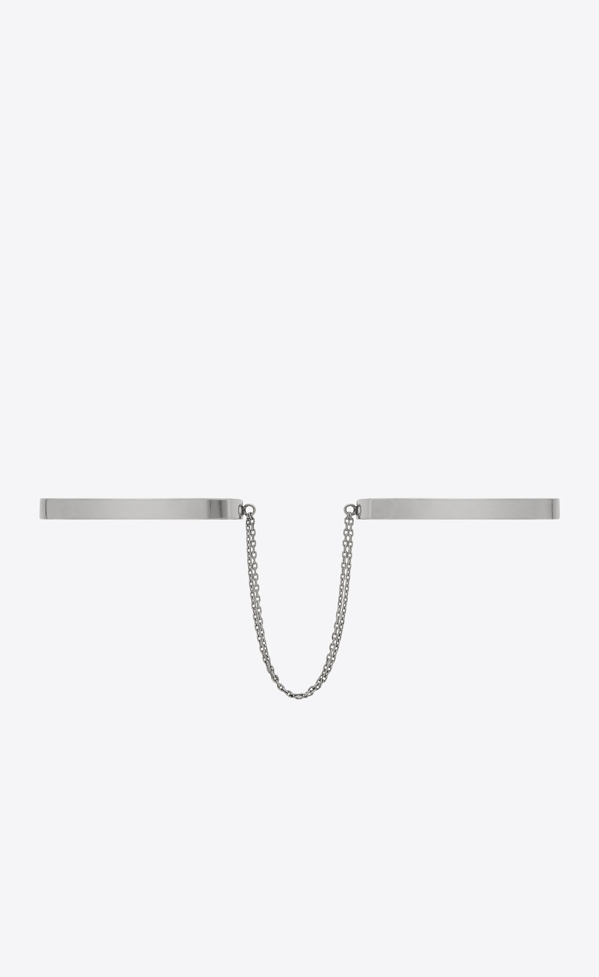 YSL Small Double Handcuff Bracelets In Metal Palladium | 7019248-BO