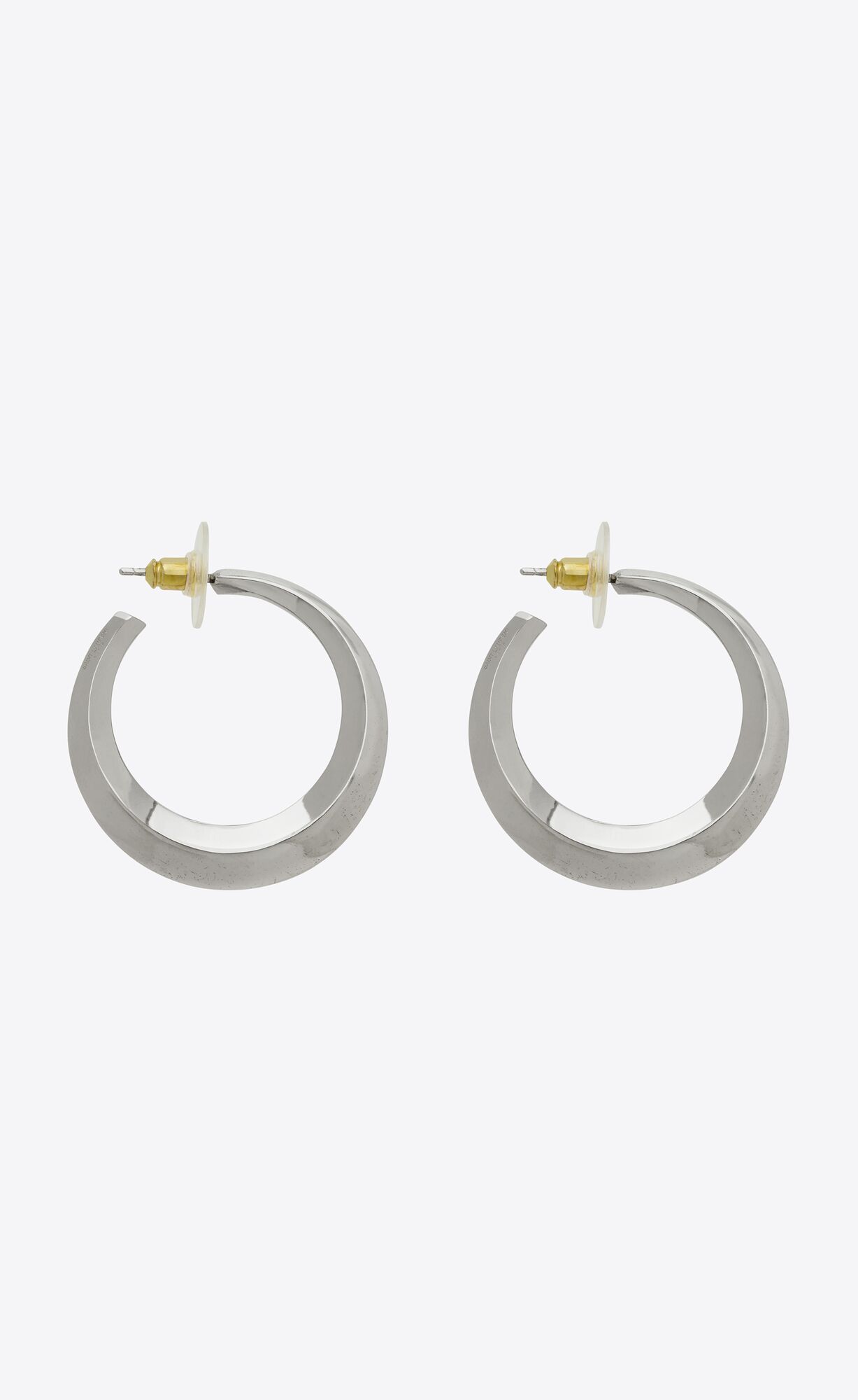 YSL Small Hoop Earrings In Metal Palladium | 1726309-VB