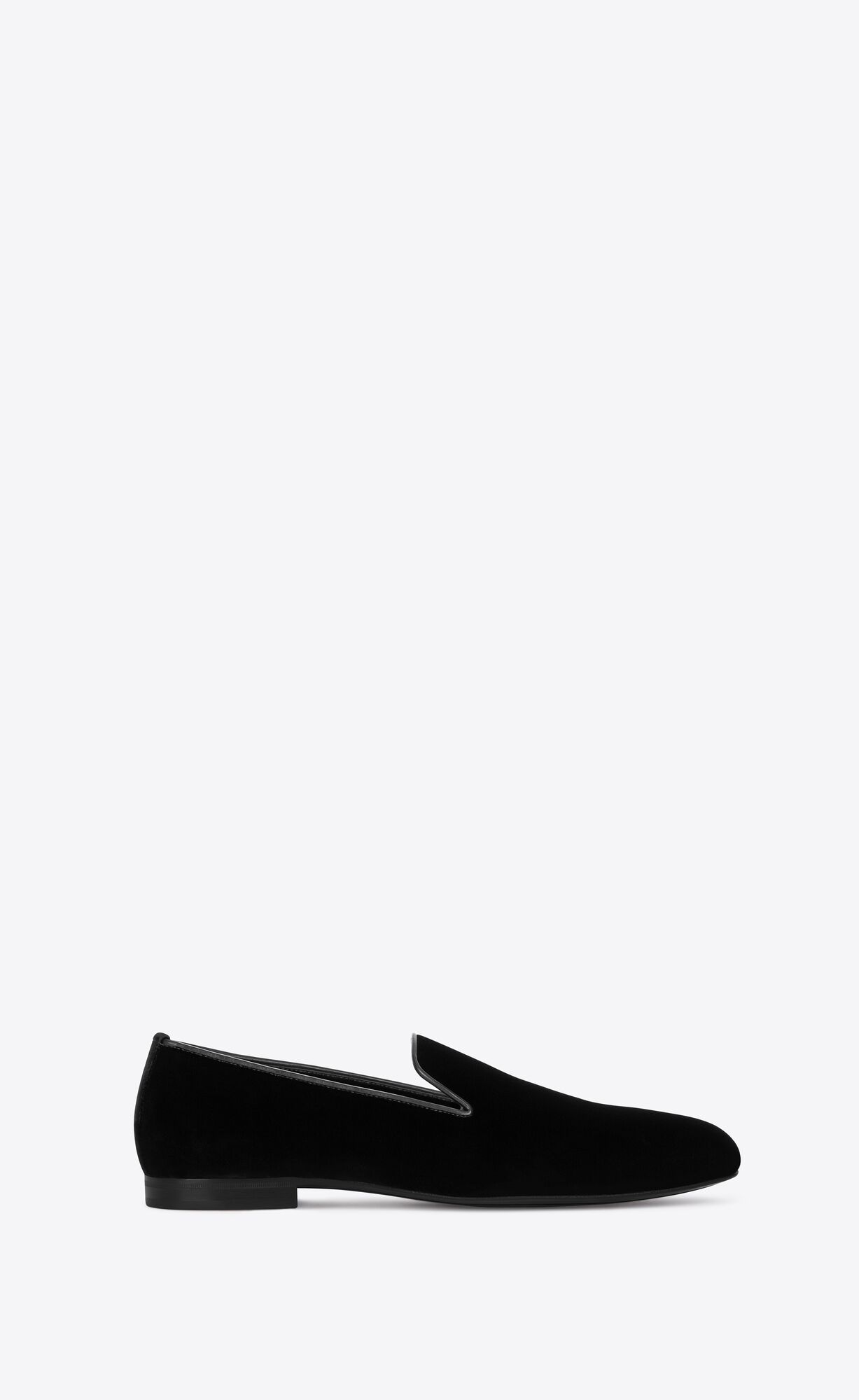 YSL Smoking 15 Slippers In Velvet Black | 0192735-CV