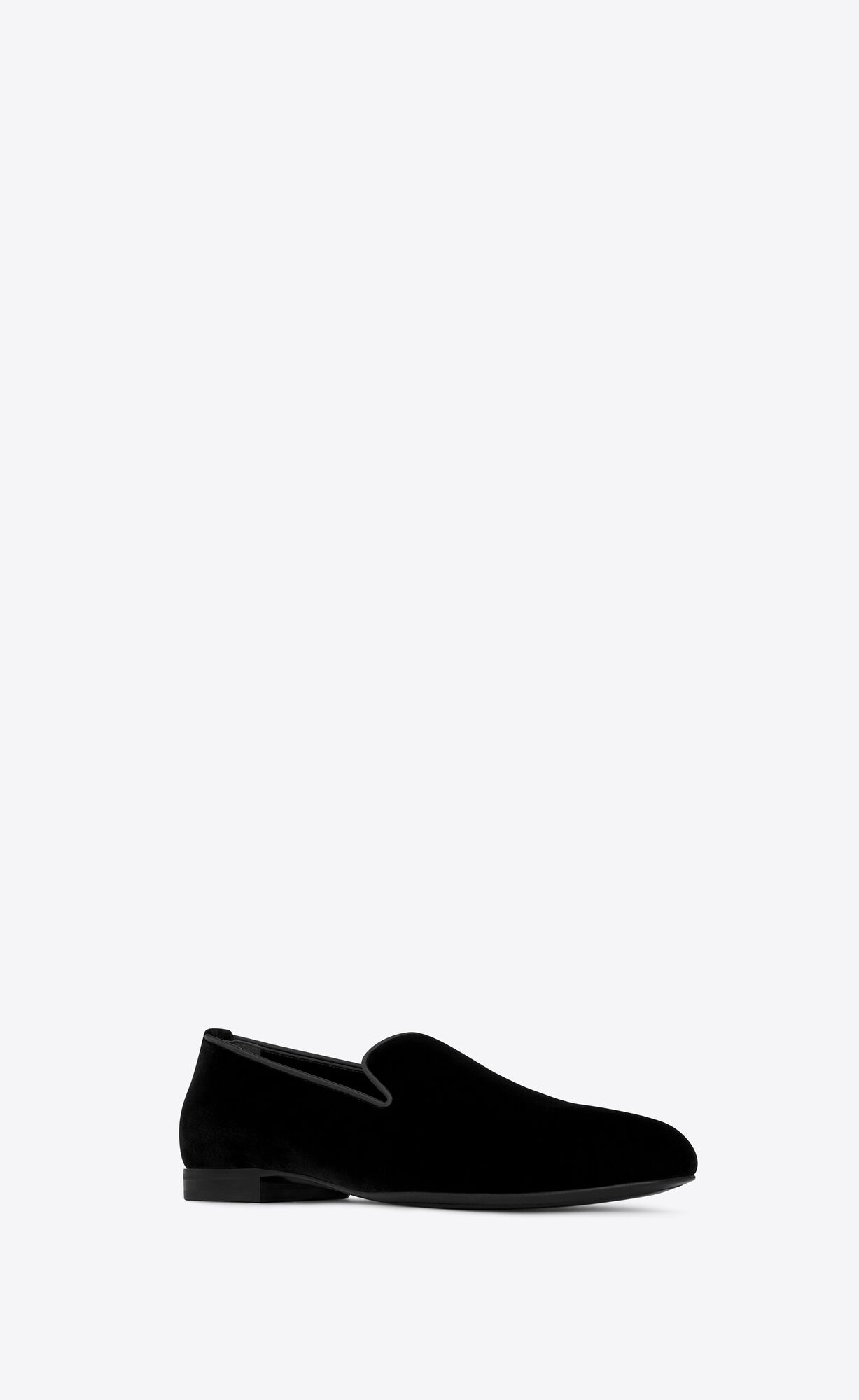 YSL Smoking 15 Slippers In Velvet Black | 0192735-CV