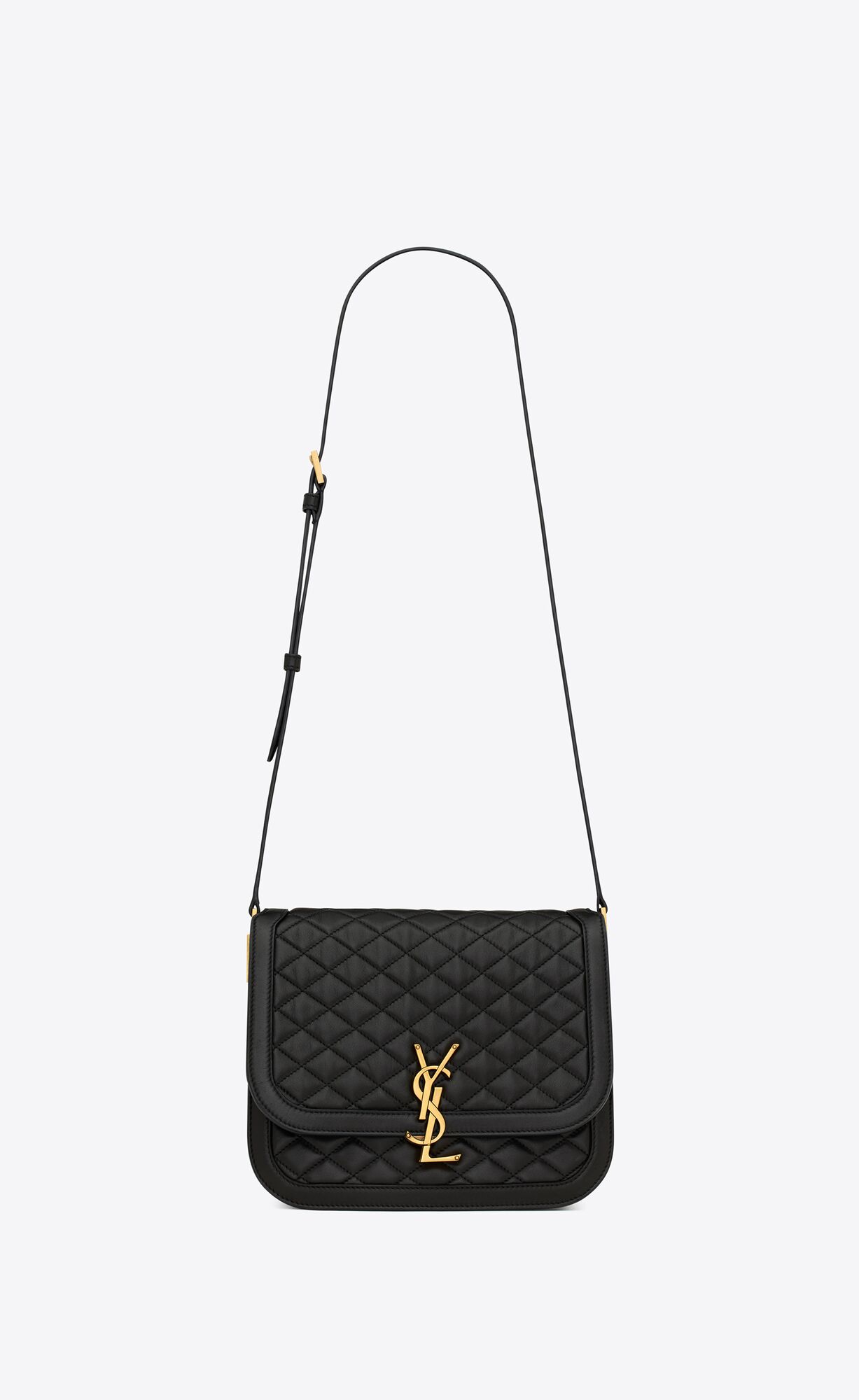 YSL Solferino Medium Supple Satchel In Quilted Lambskin Black | 6073241-IQ