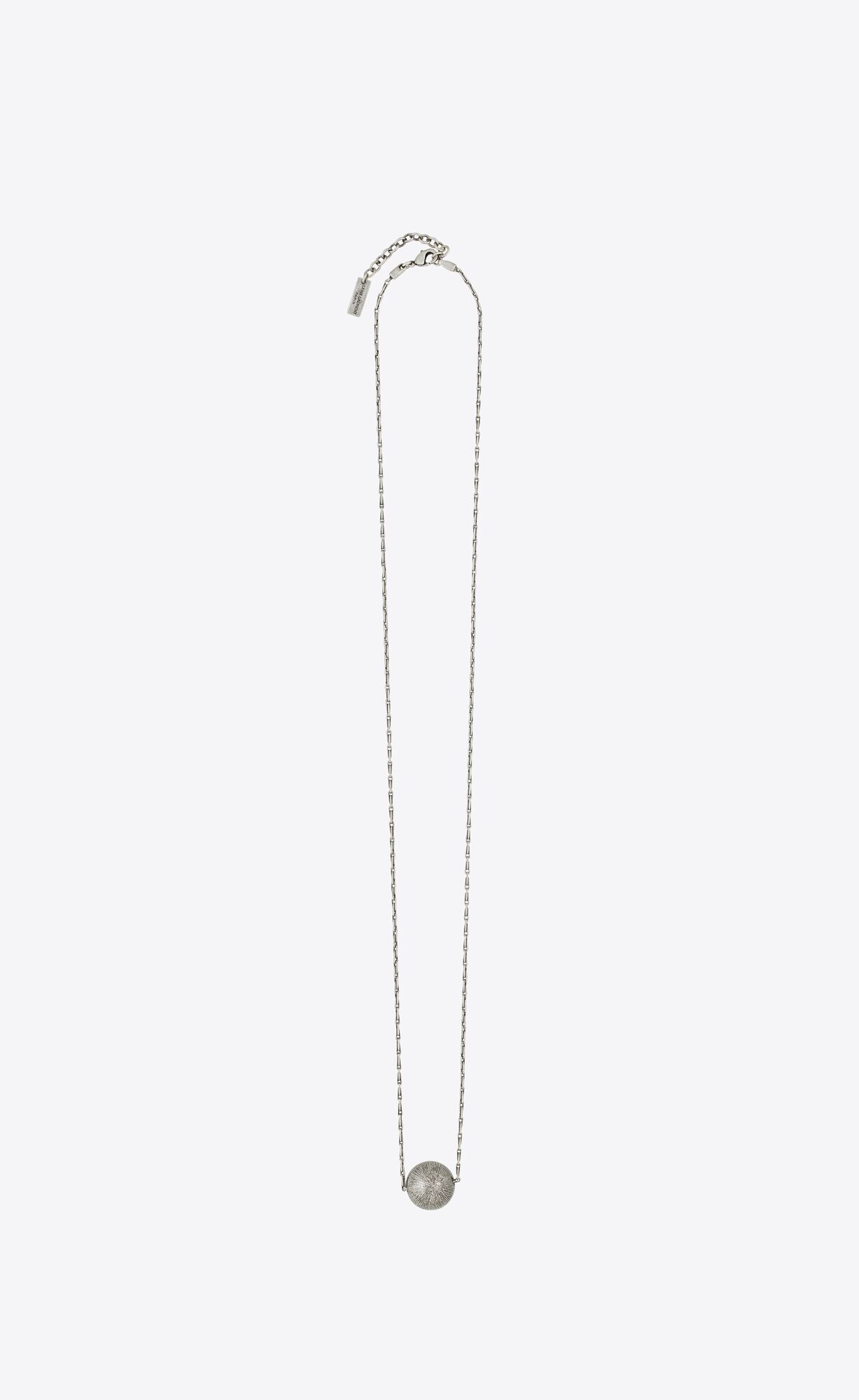 YSL Spherical Charm Necklace In Metal Oxidized Silver | 6231458-XW
