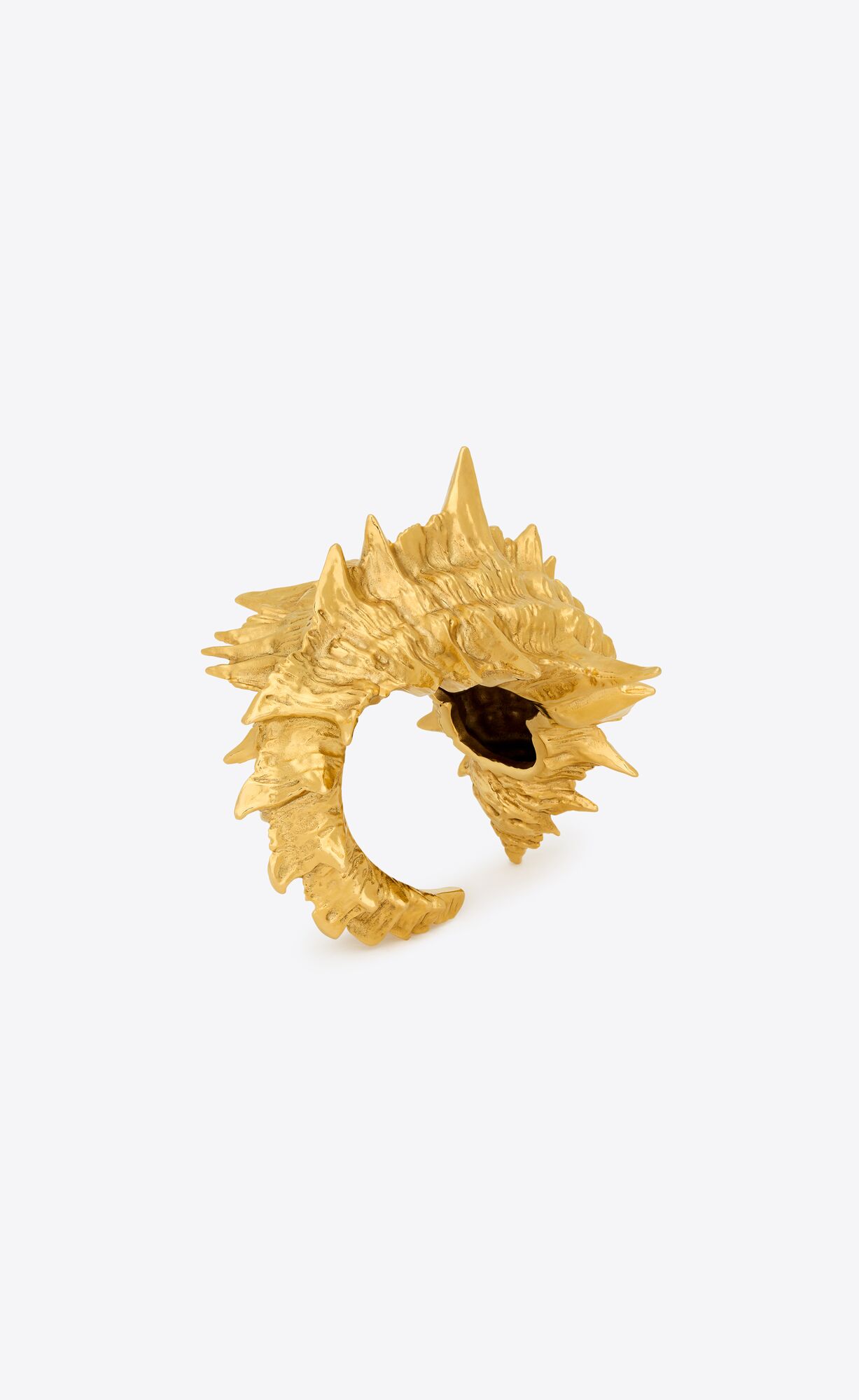 YSL Spiky Shell Cuff In Metal Light Satin Gold | 7136258-VF