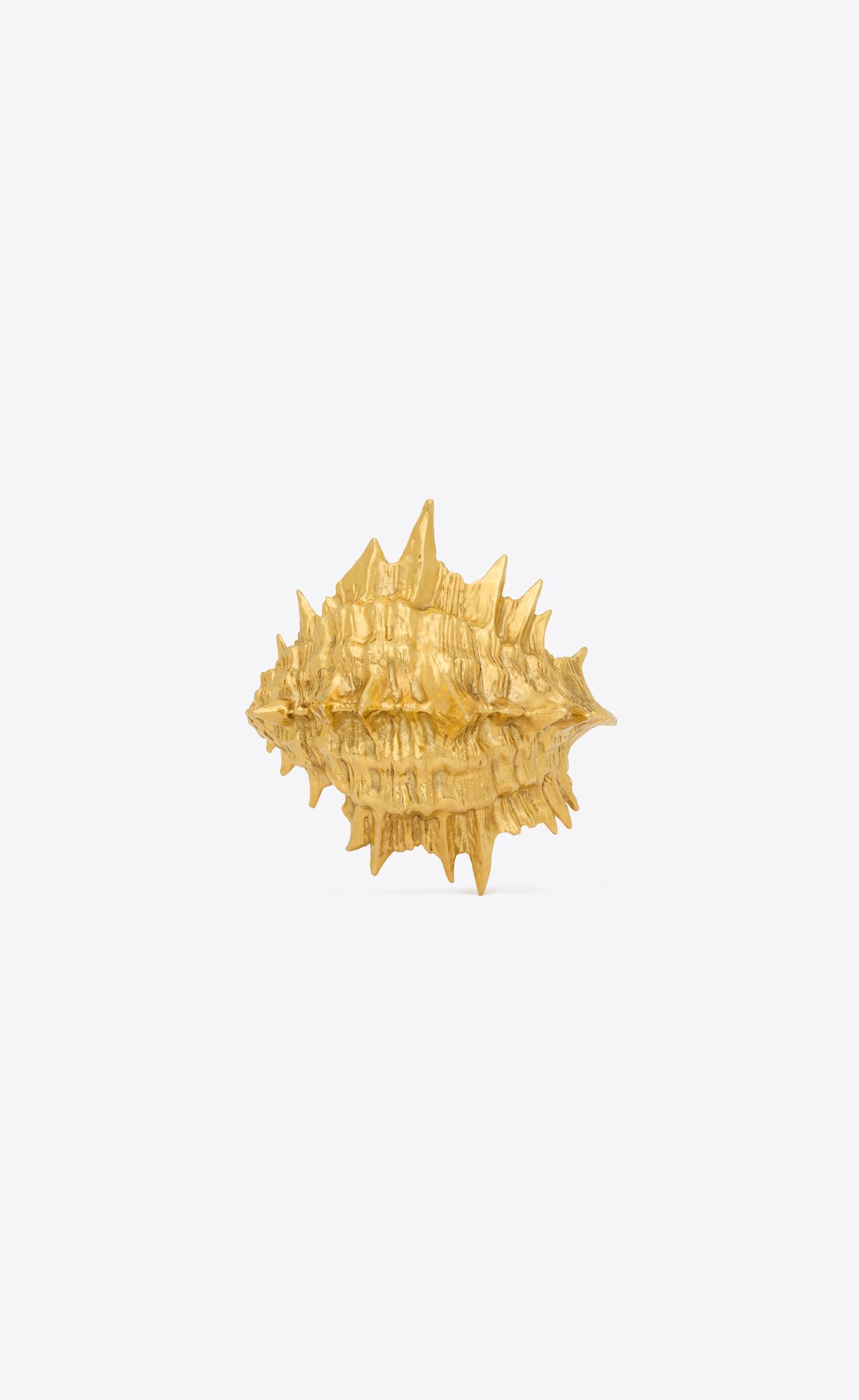 YSL Spiky Shell Cuff In Metal Light Satin Gold | 7136258-VF
