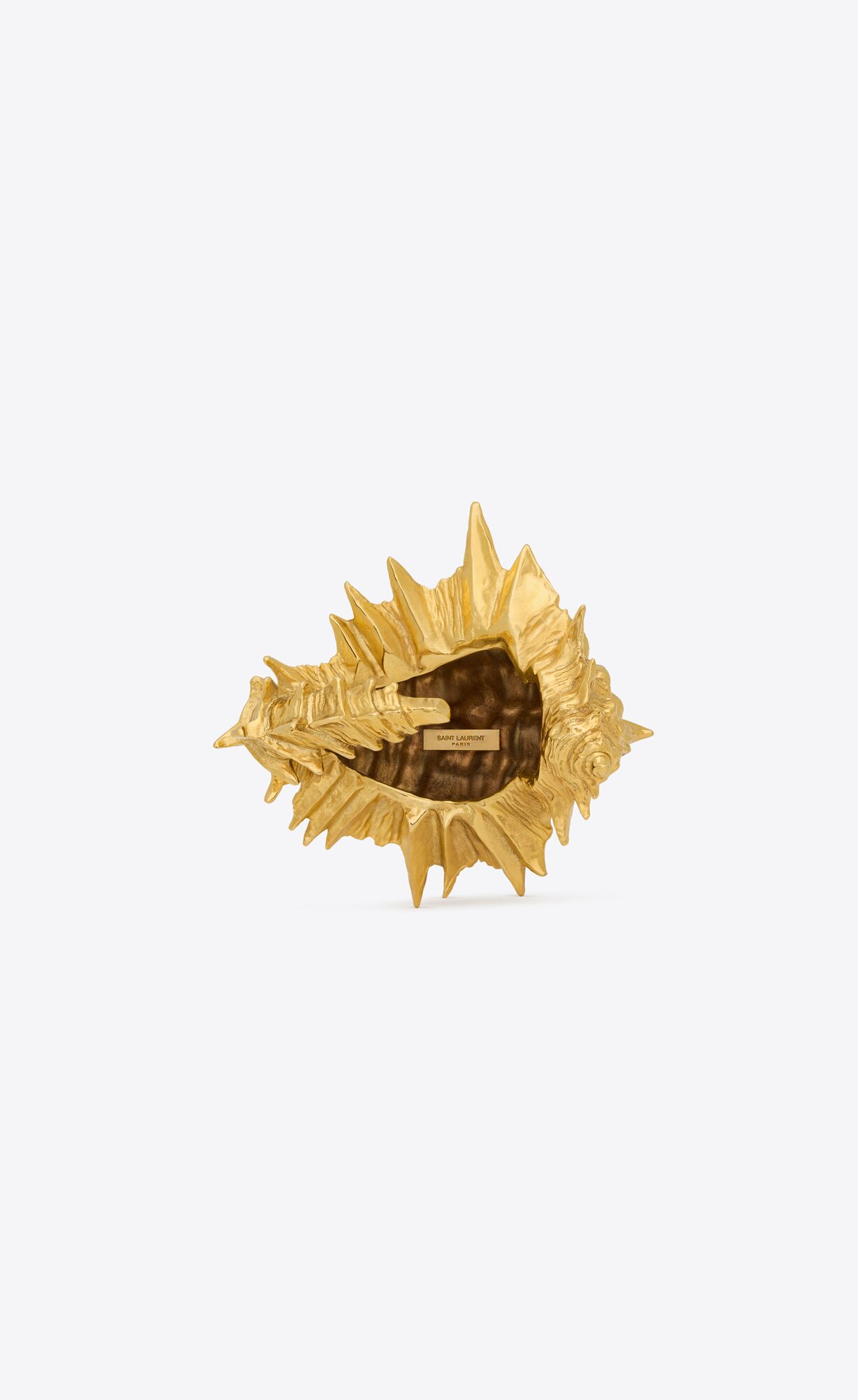 YSL Spiky Shell Cuff In Metal Light Satin Gold | 7136258-VF