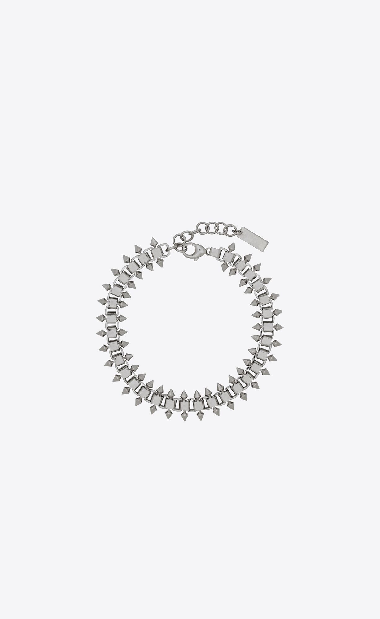 YSL Square And Spikes Chain Bracelet In Metal Palladium | 8025619-JW