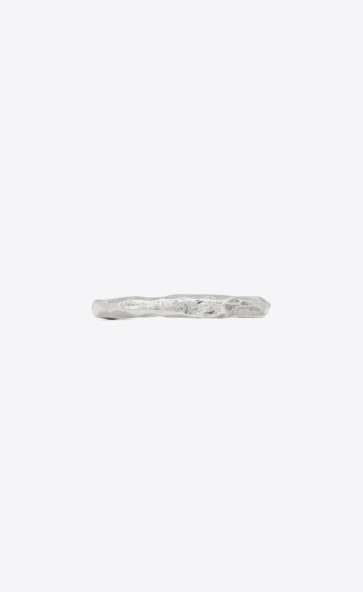 YSL Squared Hammered Bangle In Metal Oxidized Silver | 2974638-CQ