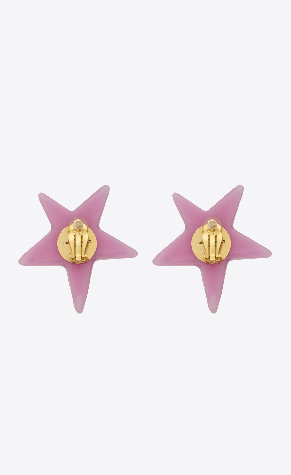 YSL Star Earrings In Metal And Resin Gold And Pink | 9785146-ND
