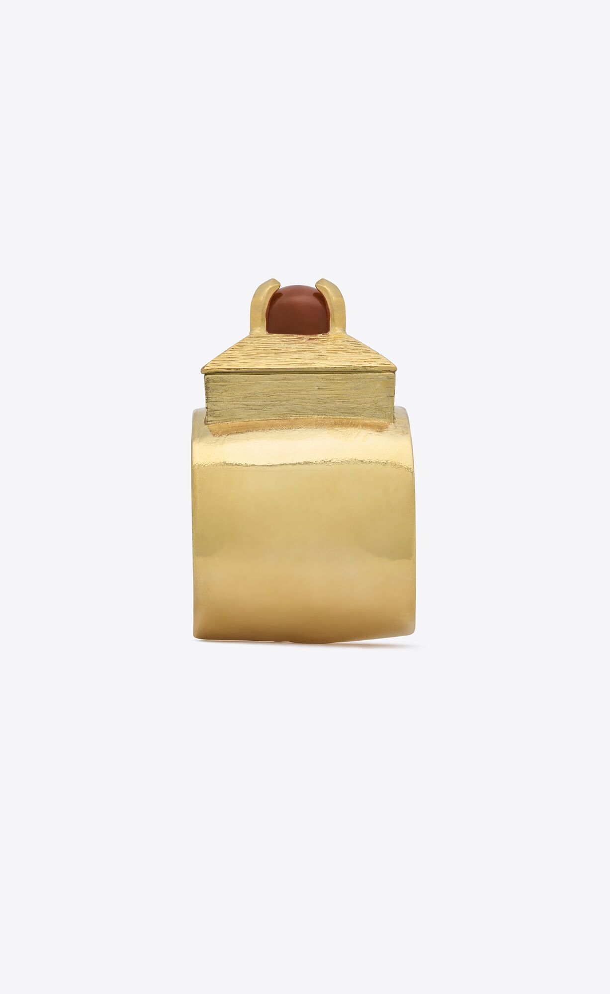 YSL Stone And Square Cuff In Metal Red And Gold | 8759462-DU