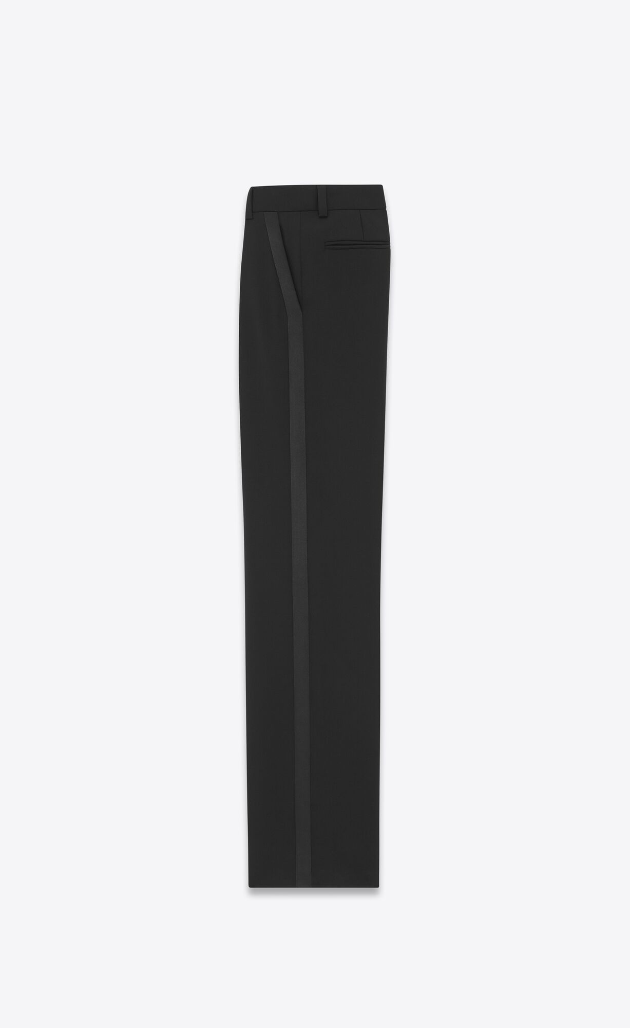 YSL Straight Tuxedo Pants In Grain De Poudre Black | 9403681-OT
