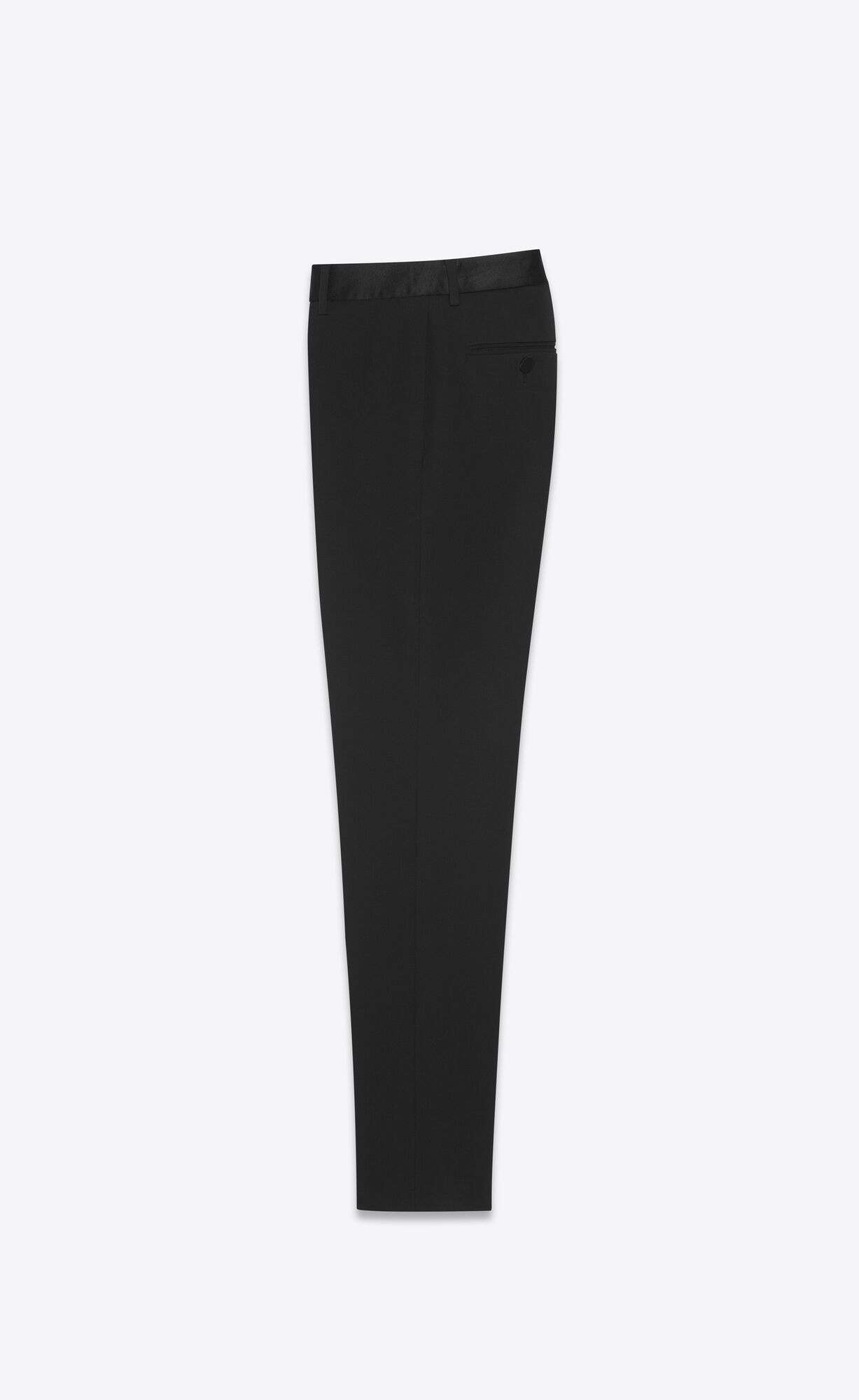 YSL Straight-leg Tuxedo Pants In Grain De Poudre Black | 5672091-JZ