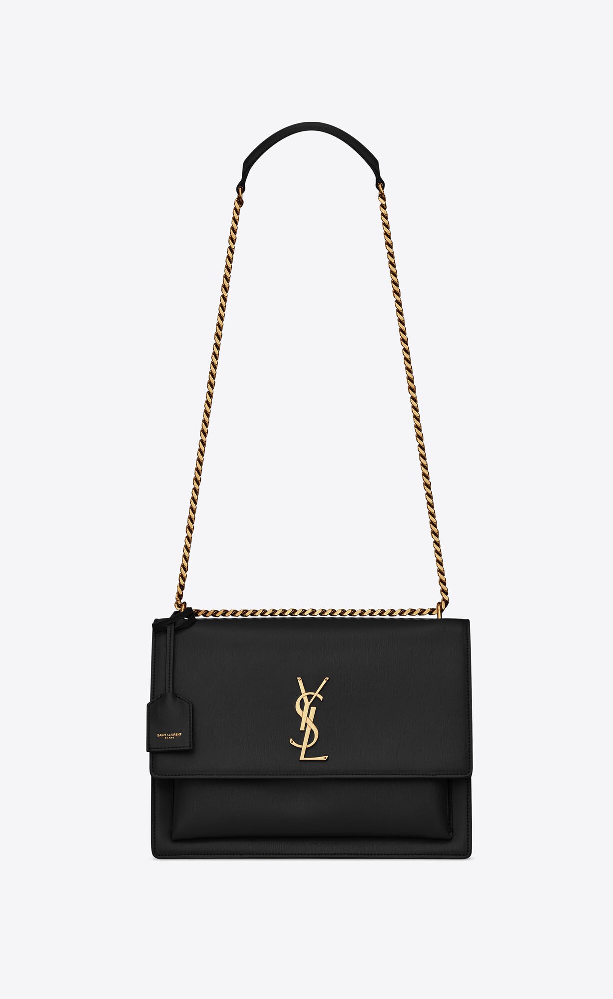 YSL Sunset Large Chain Bag In Smooth Leather Noir | 6597048-CJ