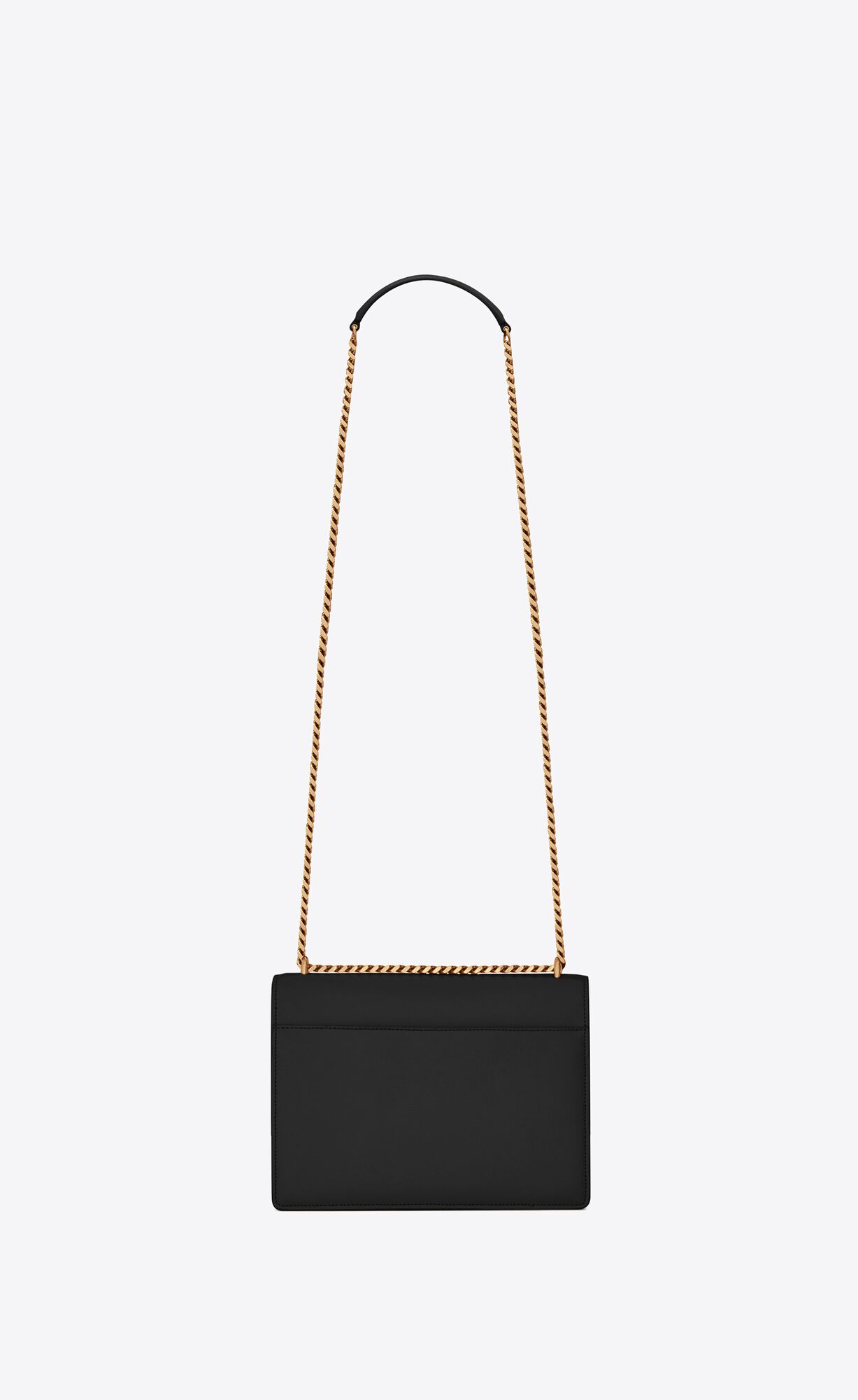 YSL Sunset Medium Chain Bag In Smooth Leather Noir | 8170563-BV
