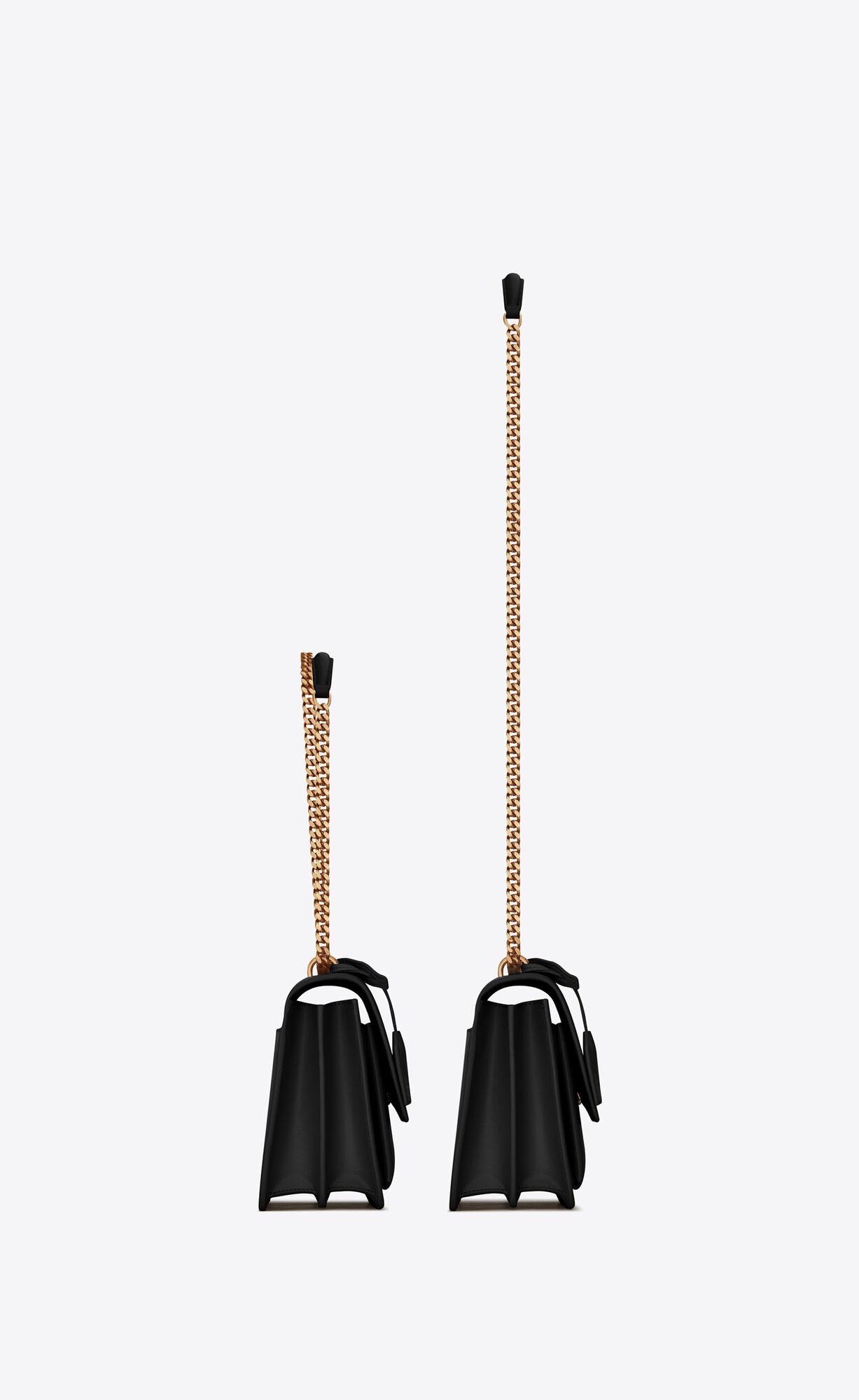 YSL Sunset Medium Chain Bag In Smooth Leather Noir | 8170563-BV