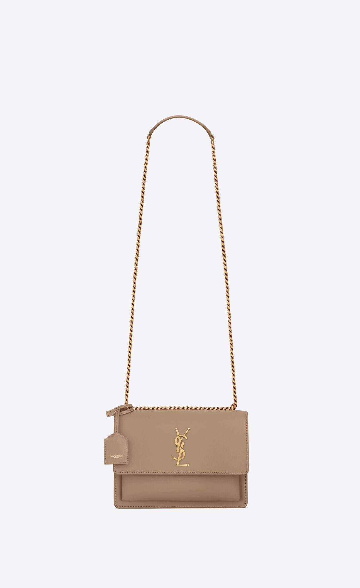 YSL Sunset Medium In Smooth Leather Greyish Brown | 2786193-PQ