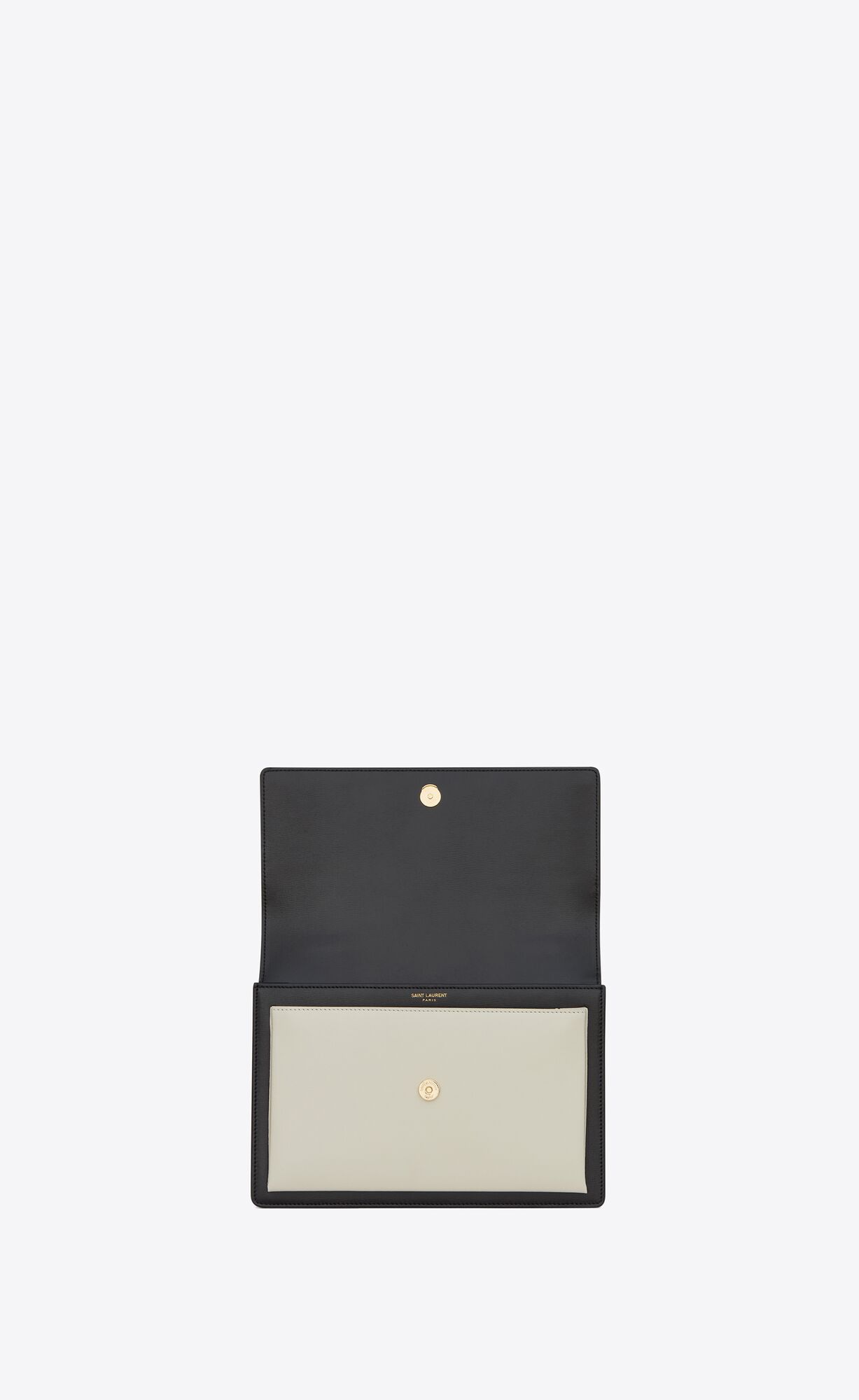 YSL Sunset Medium Top Handle In Smooth Leather Black | 7893406-YB