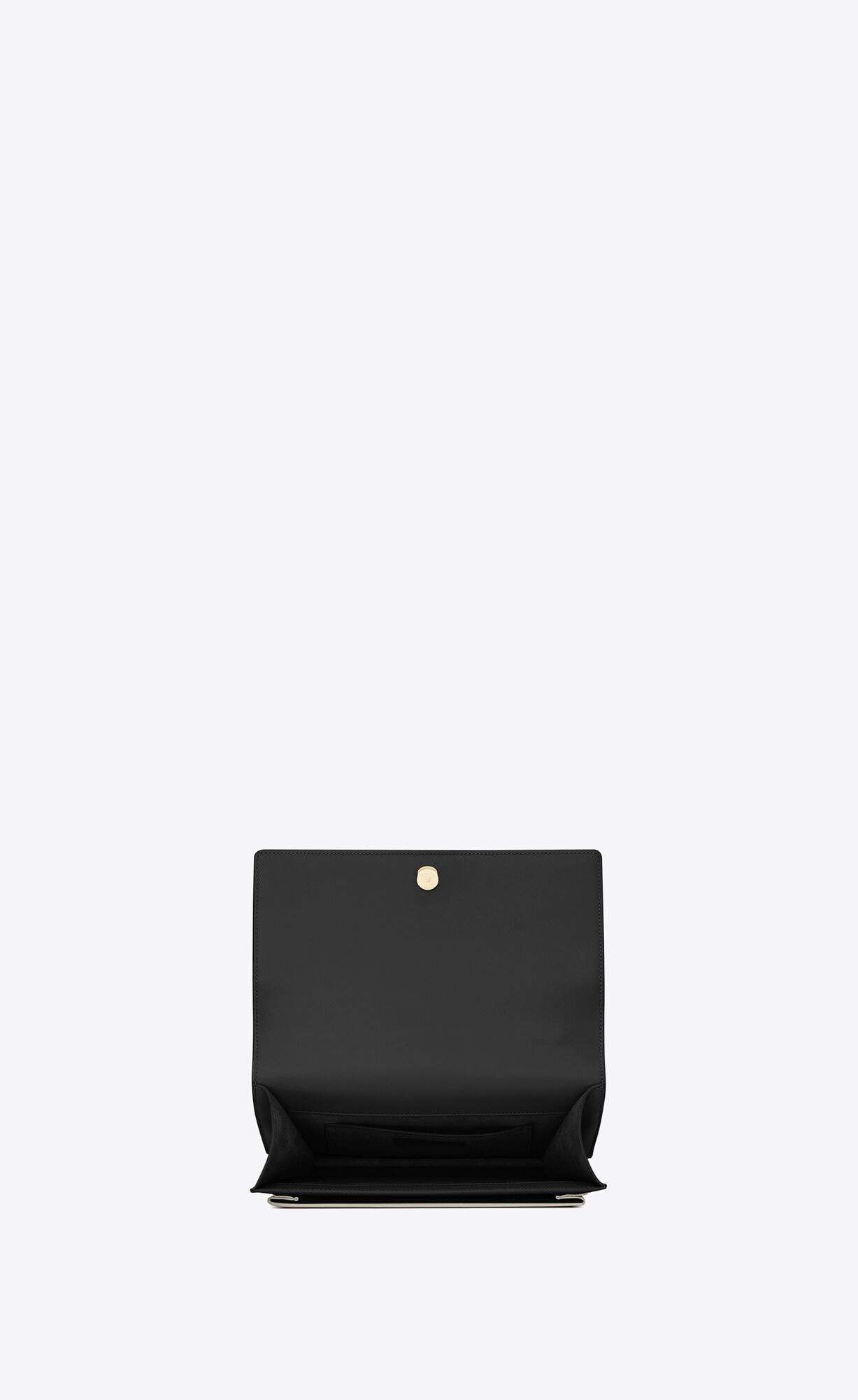 YSL Sunset Medium Top Handle In Smooth Leather Black | 7893406-YB